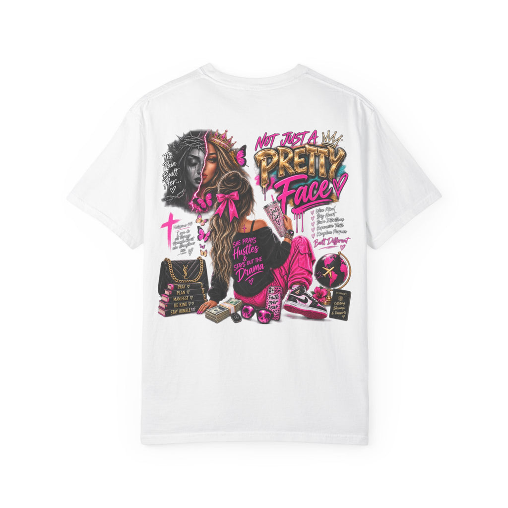 Pretty Facey Graphic T-Shirt — "Pretty Hustle" Feminine Streetwear Tee