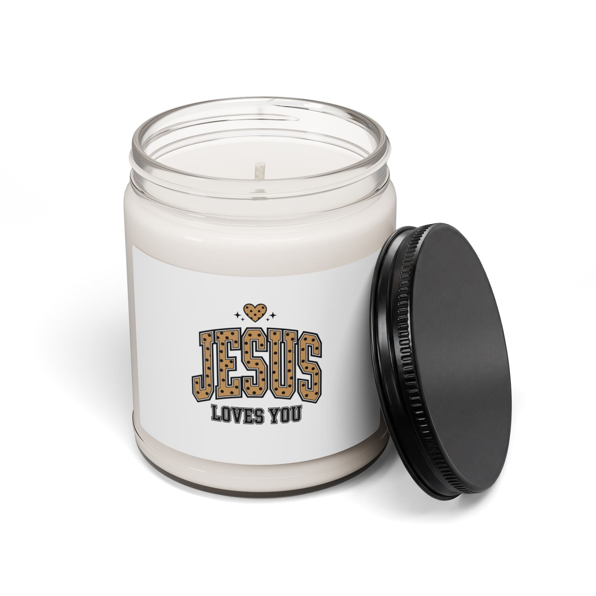 Polka Dot Retro Script Candle | Soy Jar Candle