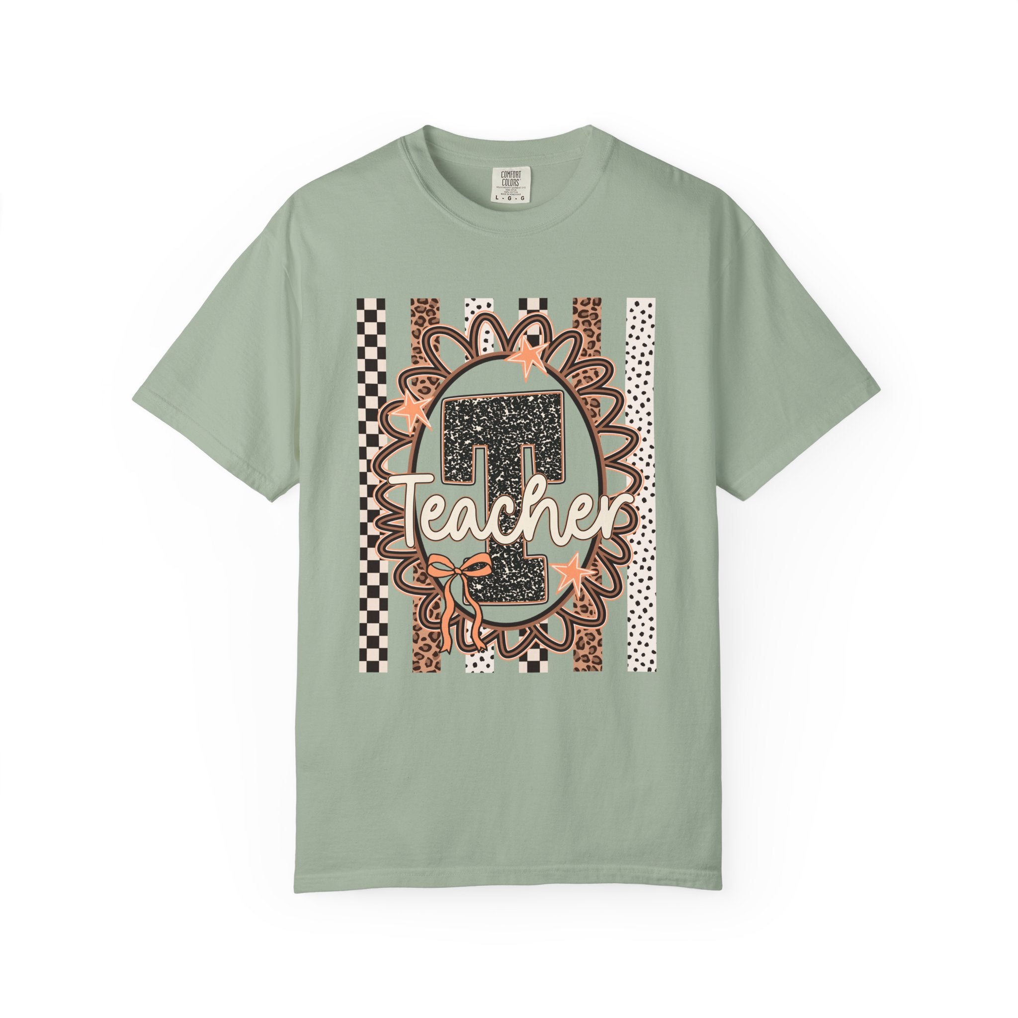 Number 1 Teacher Graphic Tee — Leopard Floral Teacher Appreciation T-Shirt