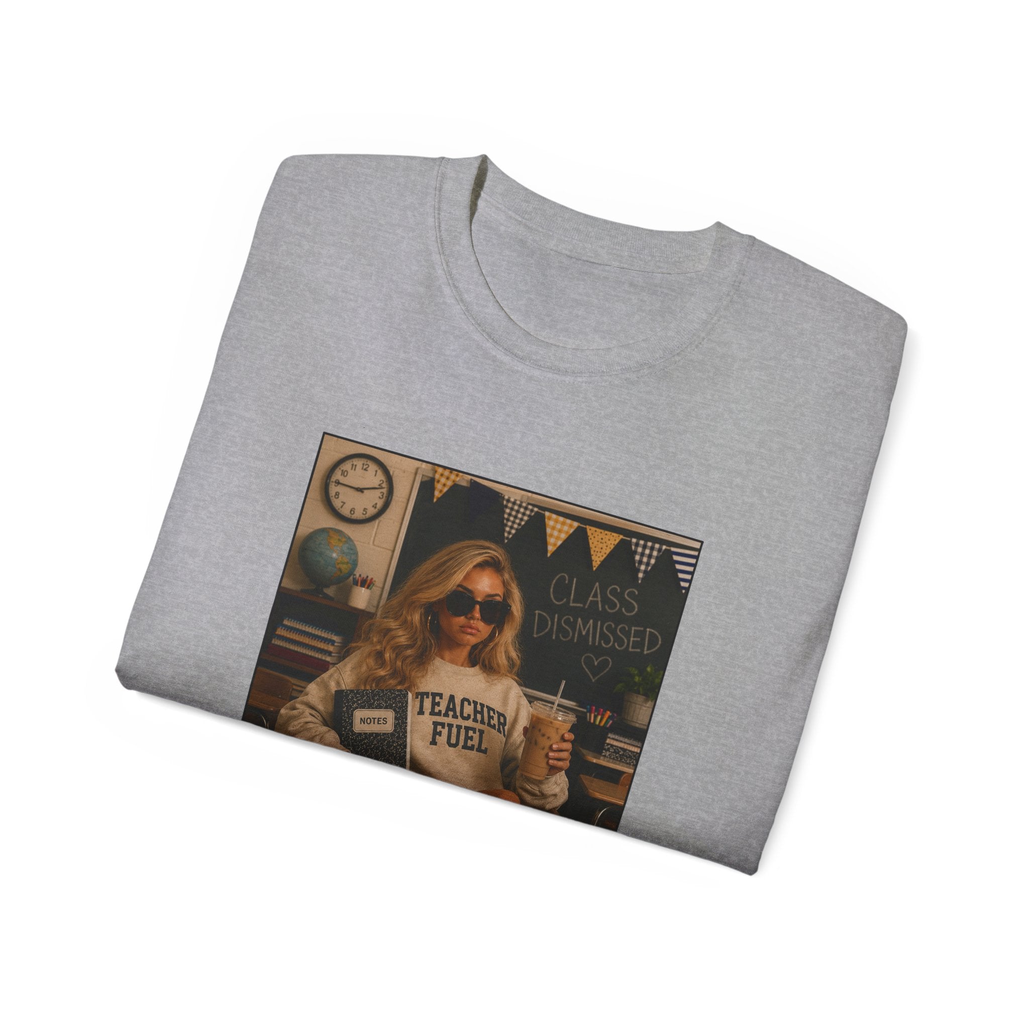 Back to Chaos Teacher Fuel T-Shirt — Funny Retro Classroom Shirt for Teachers