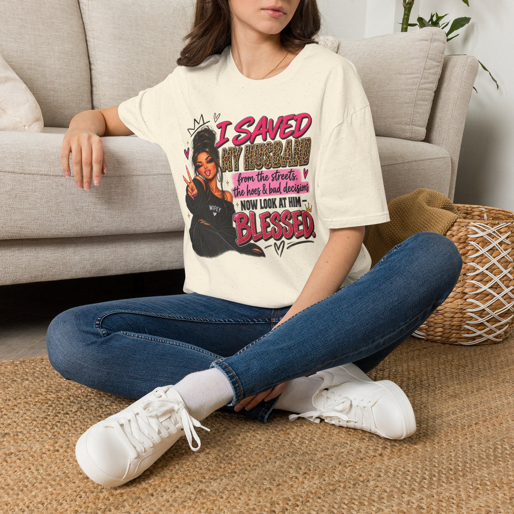 I Saved My Husband T-Shirt — Funny Christian Wife Message Tee