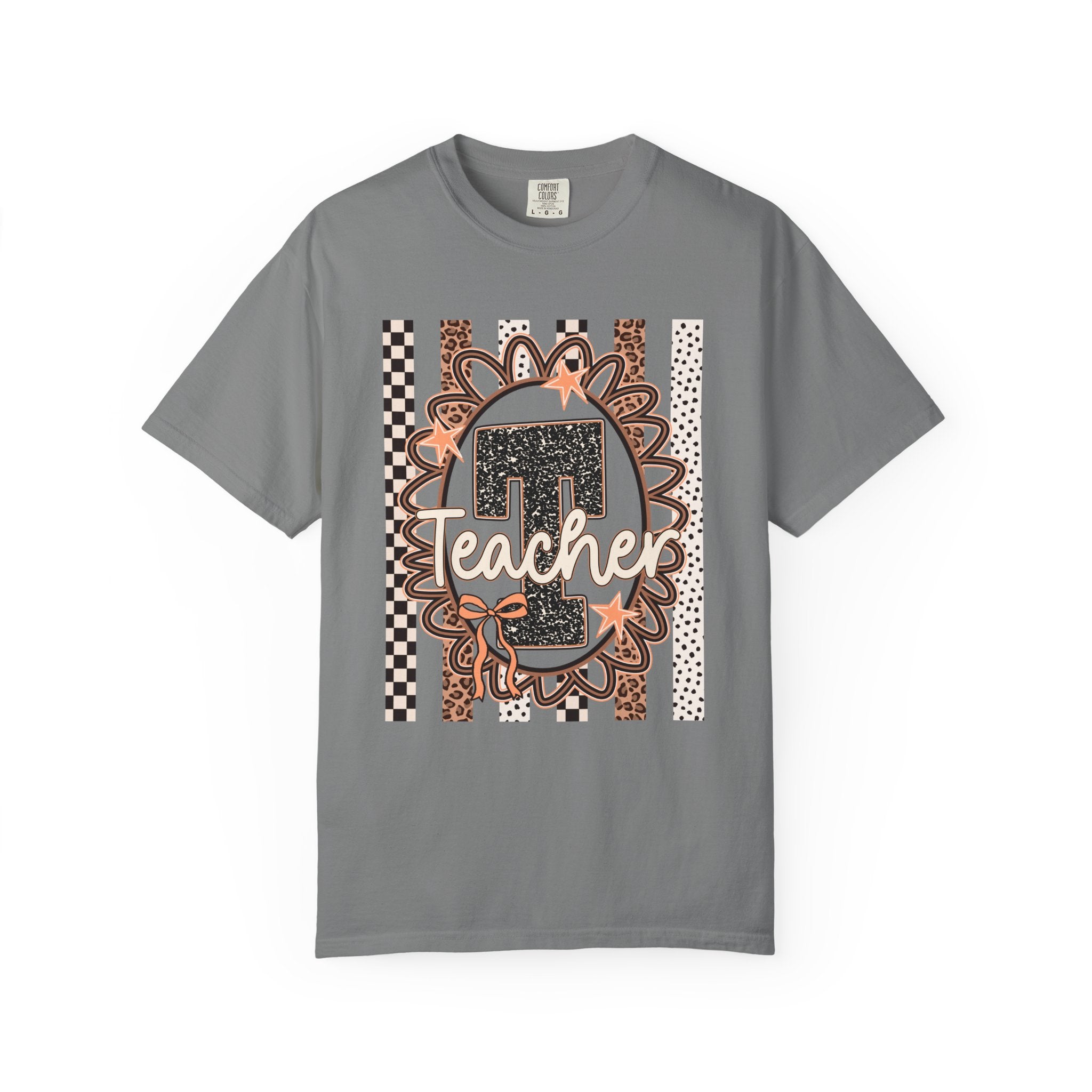 Number 1 Teacher Graphic Tee — Leopard Floral Teacher Appreciation T-Shirt