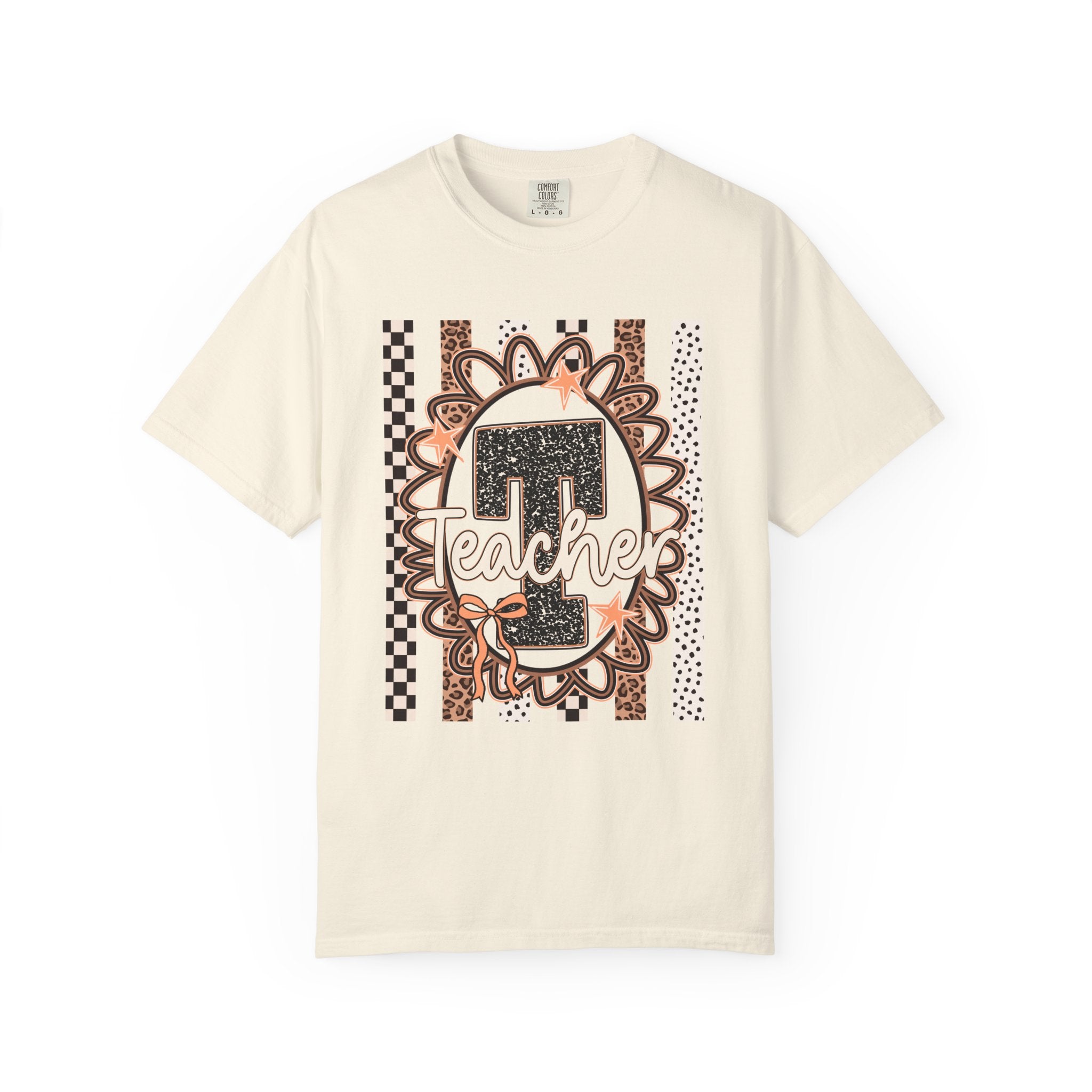 Number 1 Teacher Graphic Tee — Leopard Floral Teacher Appreciation T-Shirt