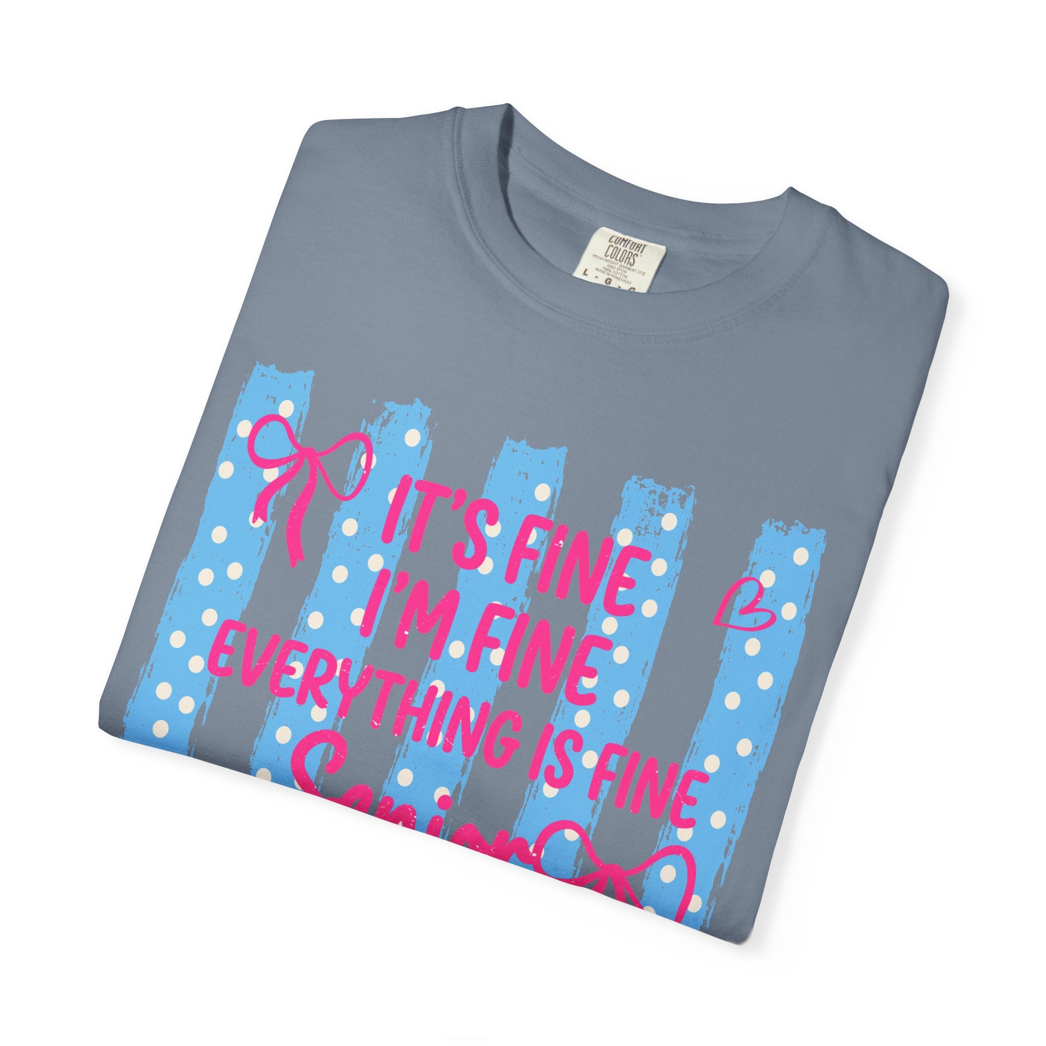 Senior Mom Class of 2027 T-Shirt — "It's Fine I'm Fine Everything Is Fine"