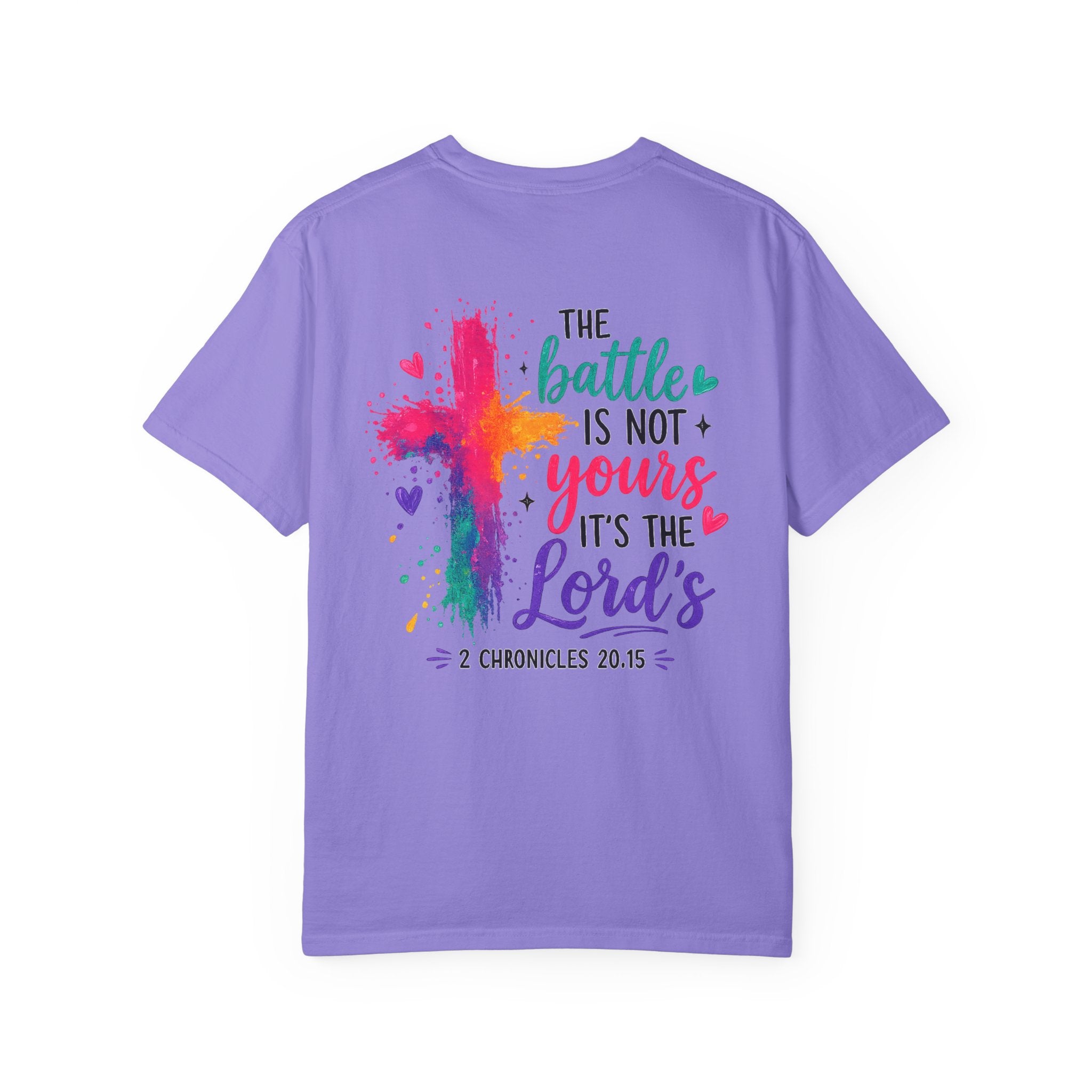 Christian Cross T-Shirt — “The Battle Is Not Yours, It’s the Lord’s” Scripture Tee