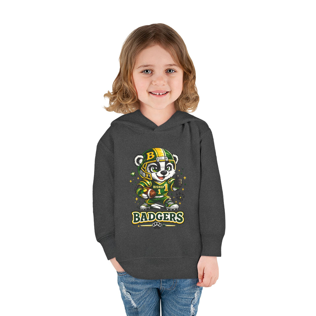 Toddler Hoodie — Cute Badger Mascot Football Pullover