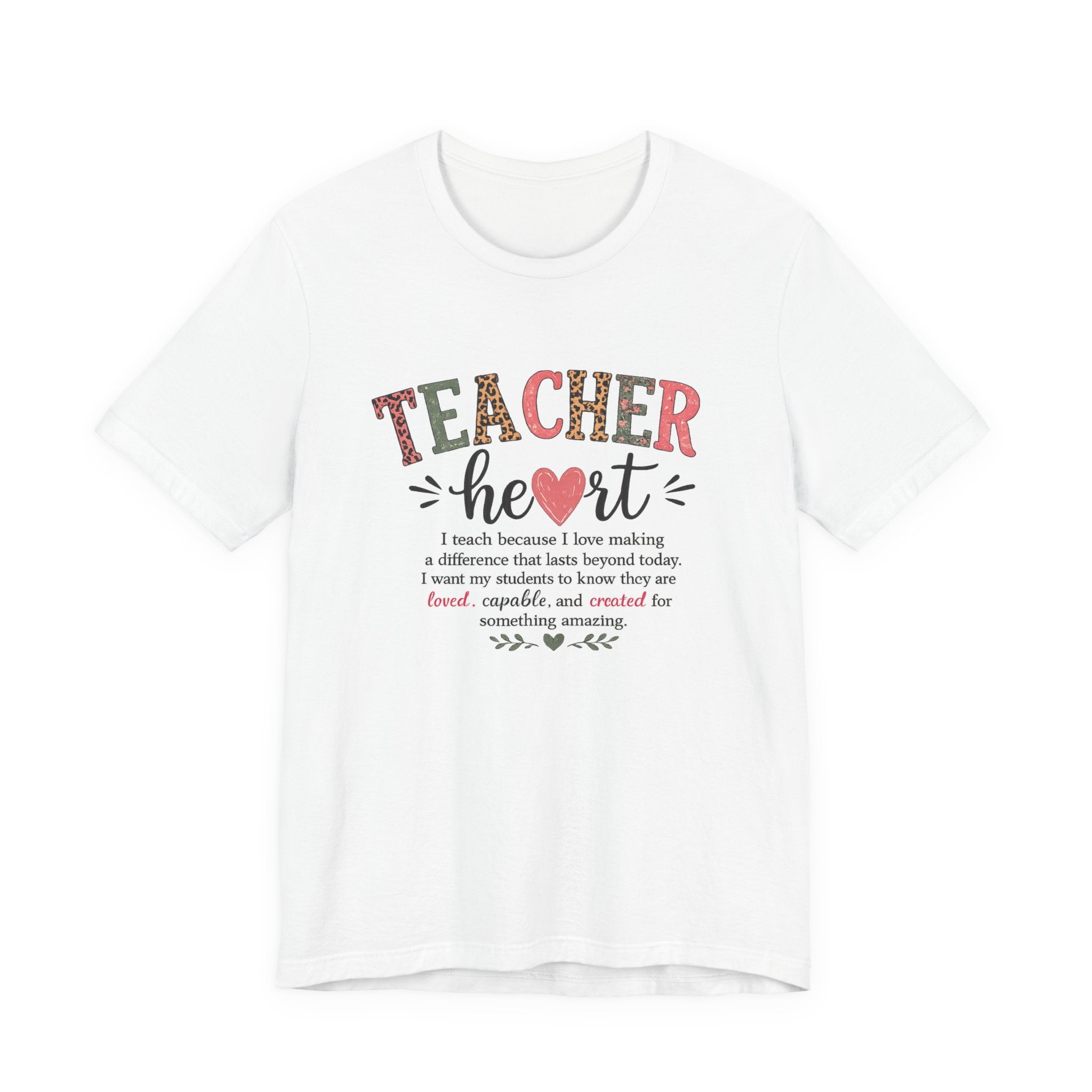 Teacher Heart Graphic Tee — Inspirational Gift for Educators