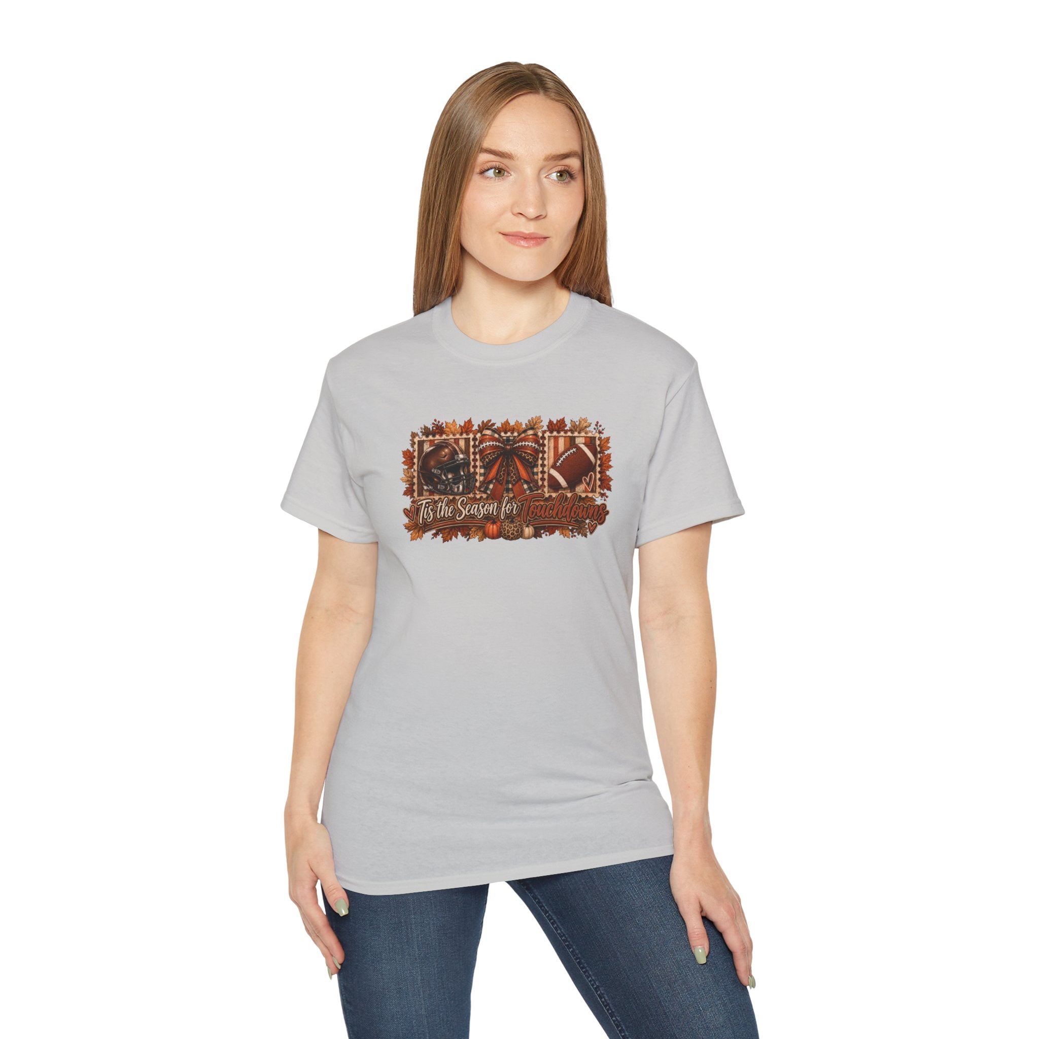 Fall Football & Pumpkins Tee — "Tis the Season" Autumn Graphic Shirt