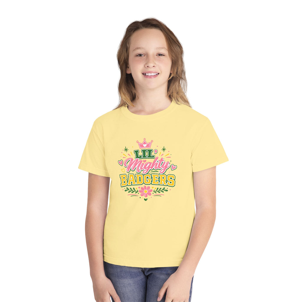 Youth Tee — "Lil Mighty Badgers" Cute Team Shirt (Girls)