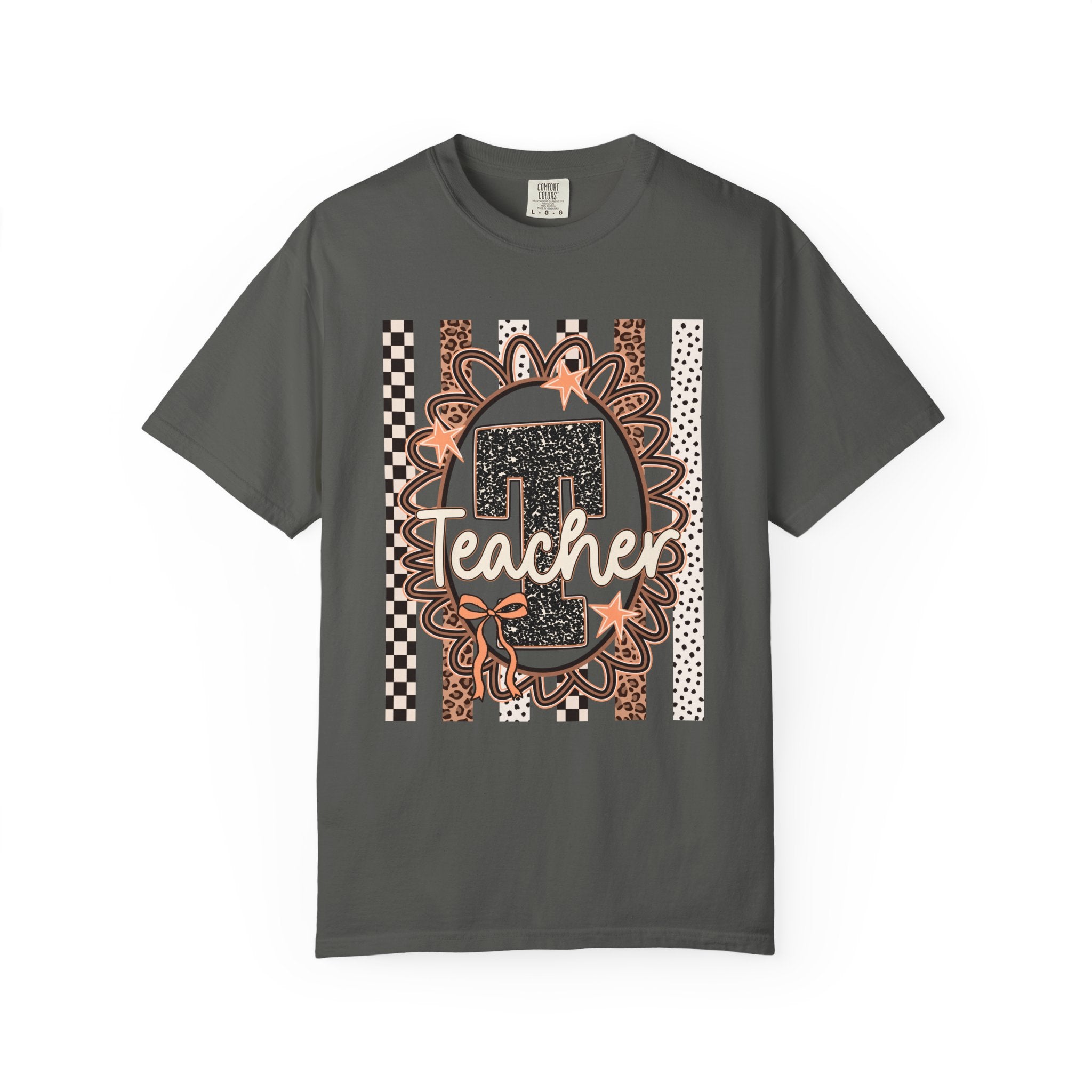 Number 1 Teacher Graphic Tee — Leopard Floral Teacher Appreciation T-Shirt