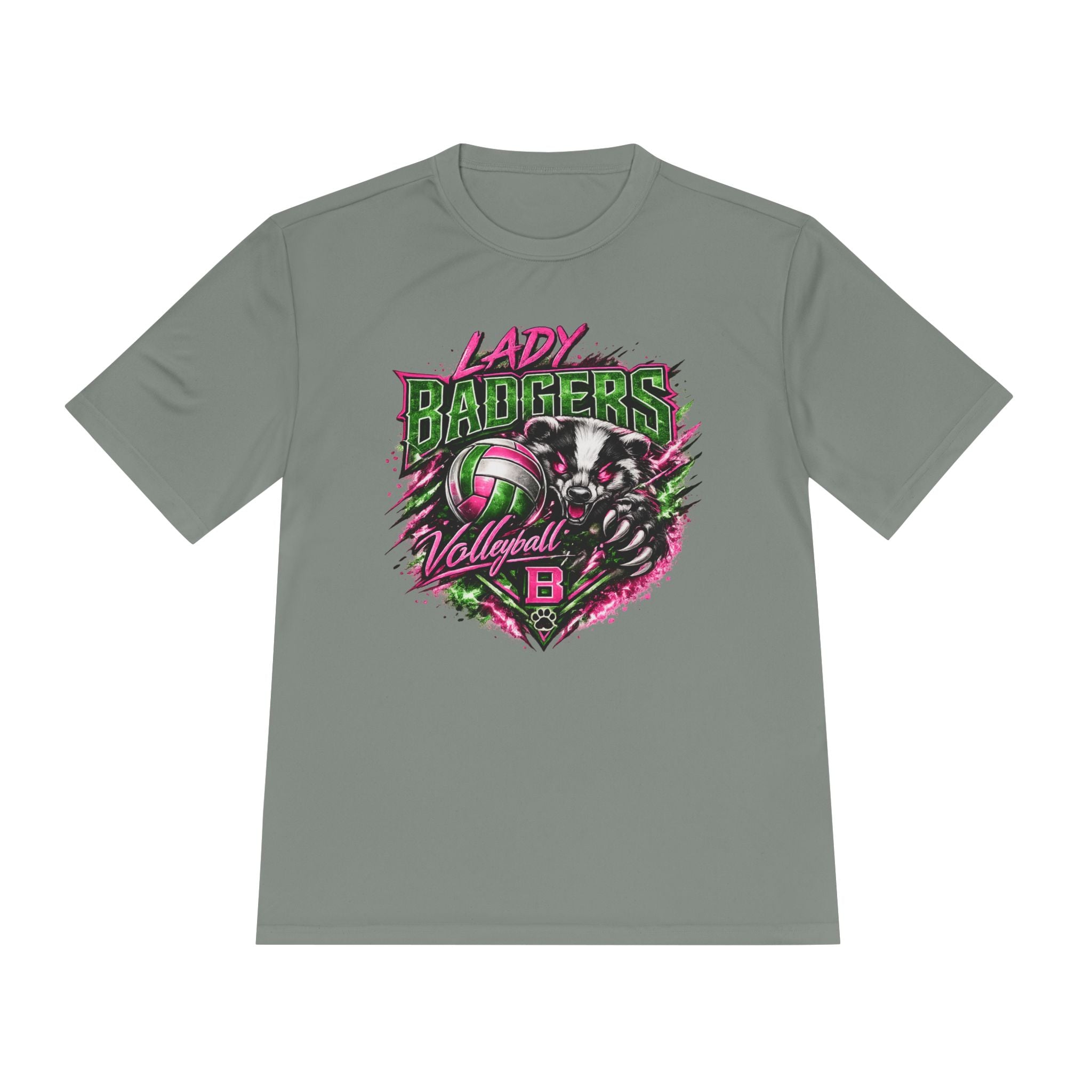 Lady Badgers Volleyball Graphic Tee — Team Spirit Moisture-Wicking Shirt
