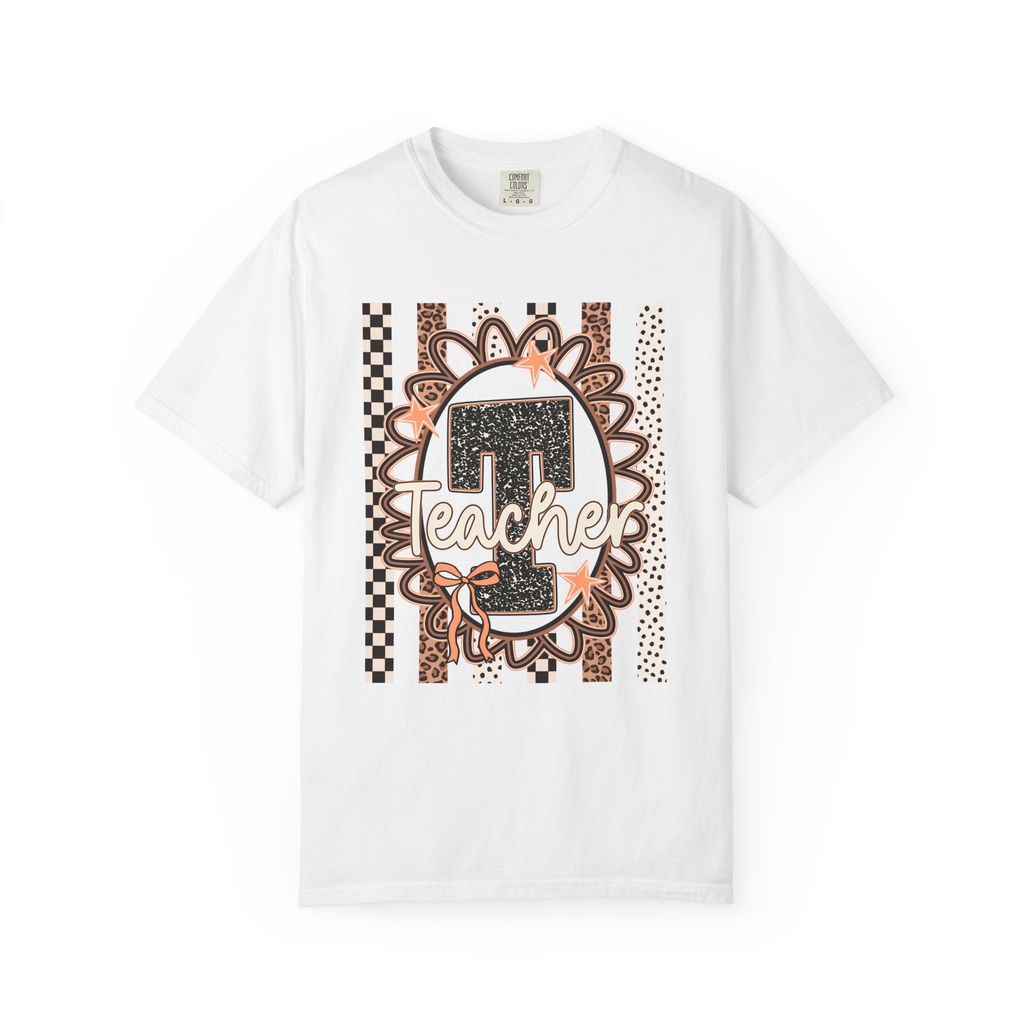 Number 1 Teacher Graphic Tee — Leopard Floral Teacher Appreciation T-Shirt