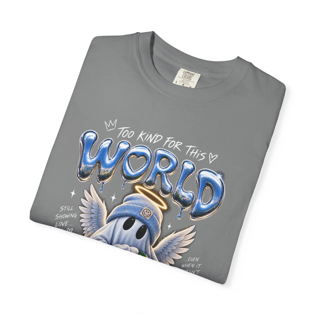 World Guardian Graphic Tee — Angel Skull Holding Earth Casual T-Shirt