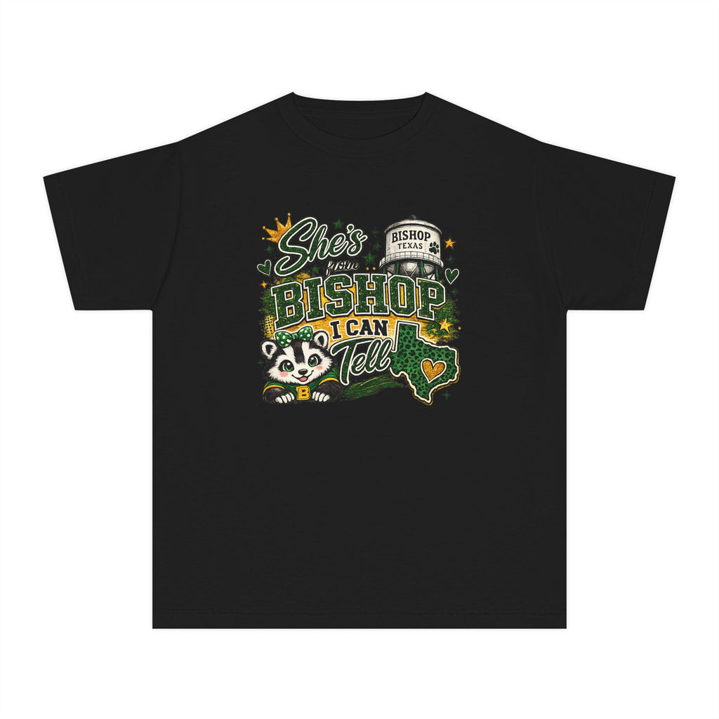Youth Tee – 'She's From Bishop I Can Tell' Cute California Panda Graphic Shirt