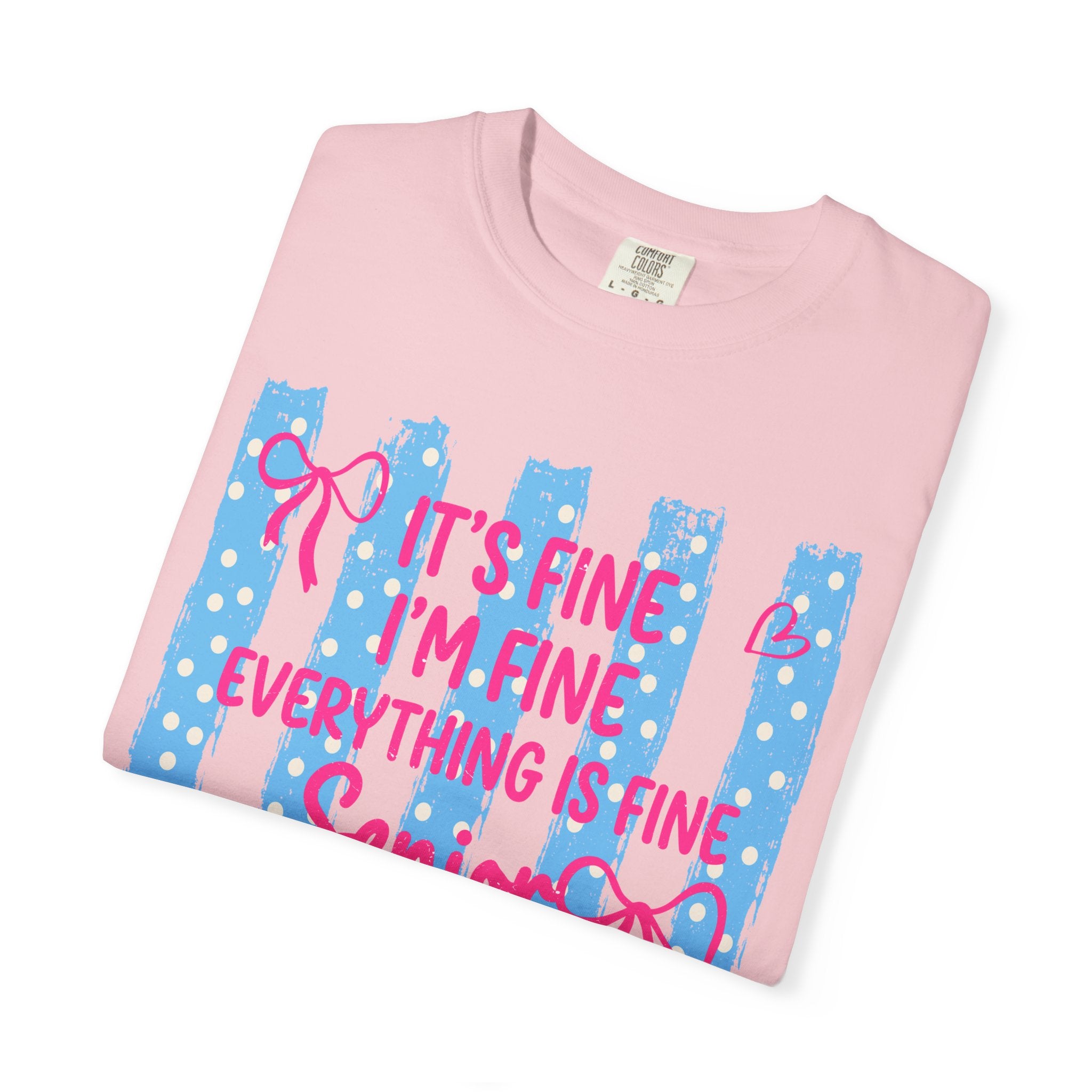 Senior Mom Class of 2027 T-Shirt — "It's Fine I'm Fine Everything Is Fine"