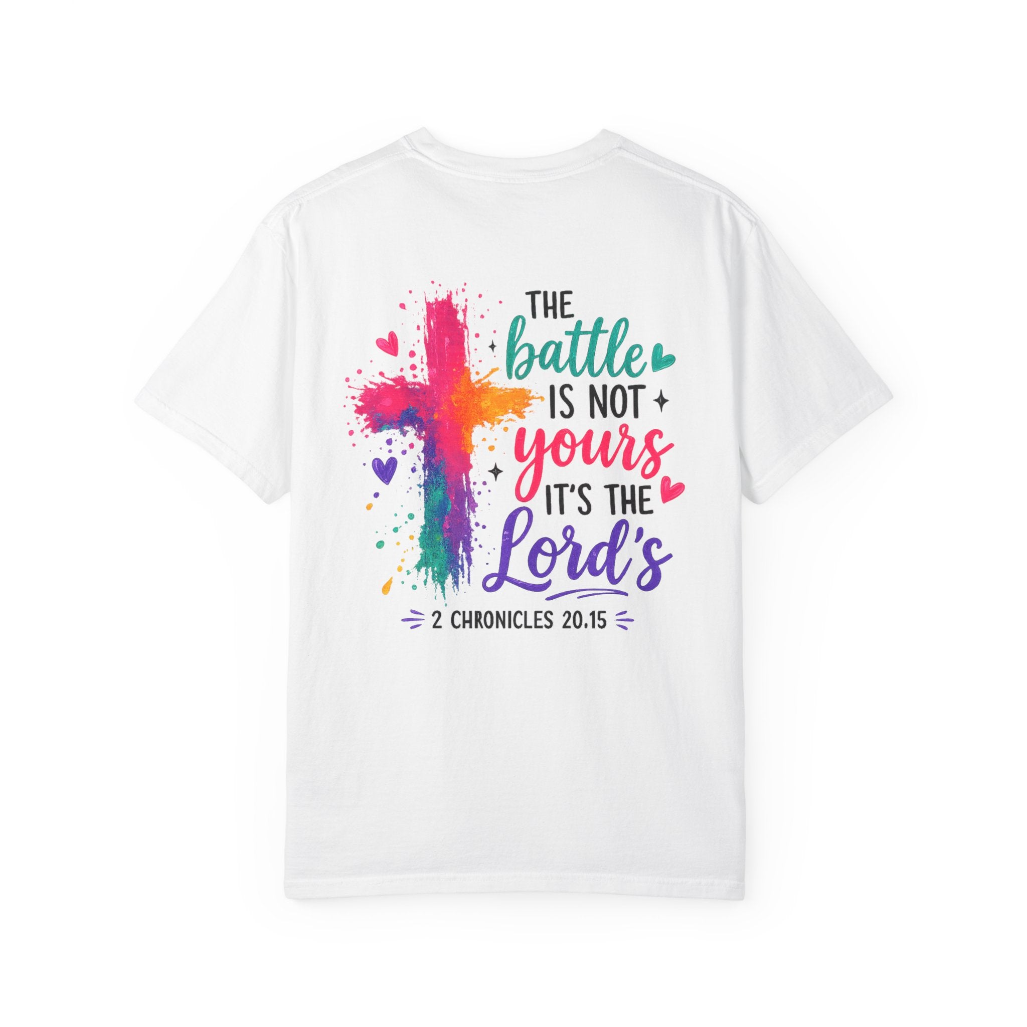 Christian Cross T-Shirt — “The Battle Is Not Yours, It’s the Lord’s” Scripture Tee