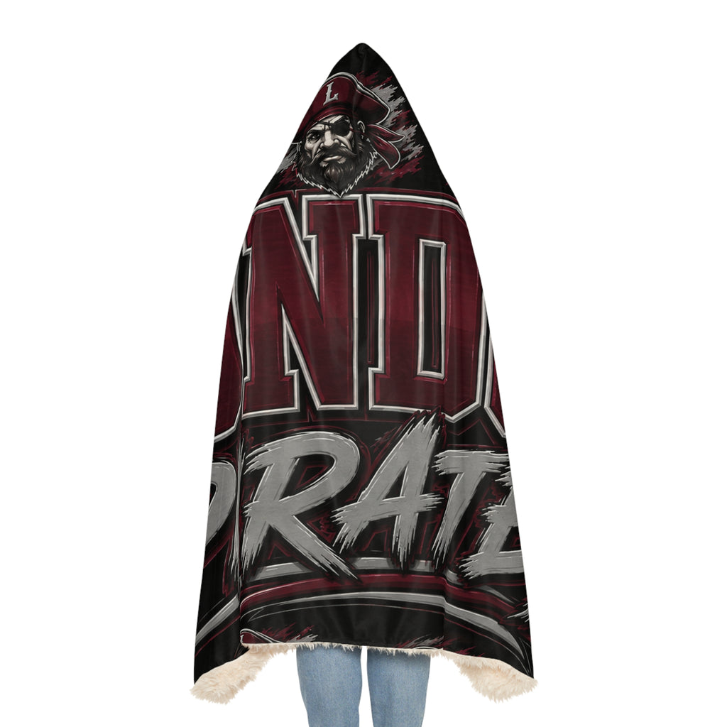 London Pirates Hooded Blanket – Sports Team Snuggle Throw with Soccer & Basketball Design