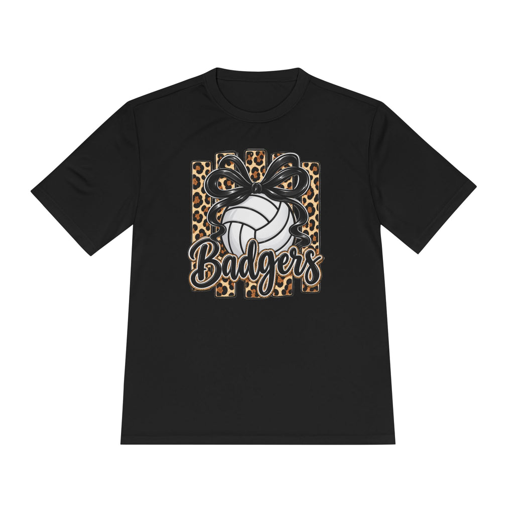 Badgers Leopard Volleyball Tee — Moisture-Wicking Athletic Shirt