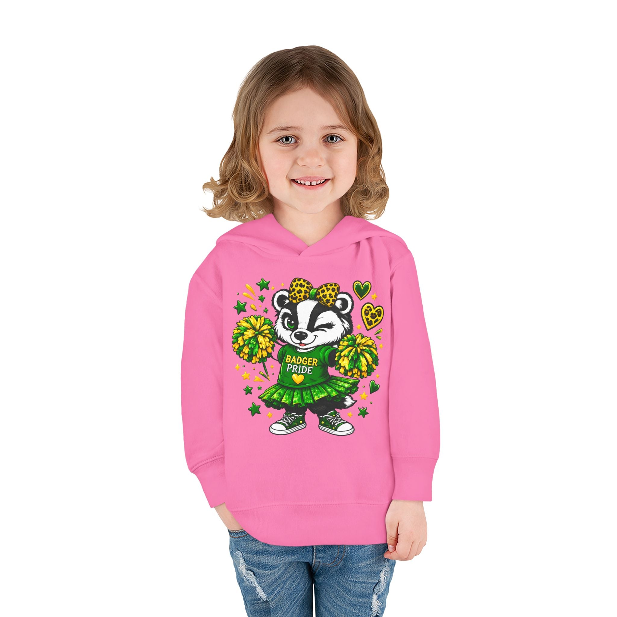 Toddler Hoodie — Cheerleading Badger "Badger Pride" Kids Pullover