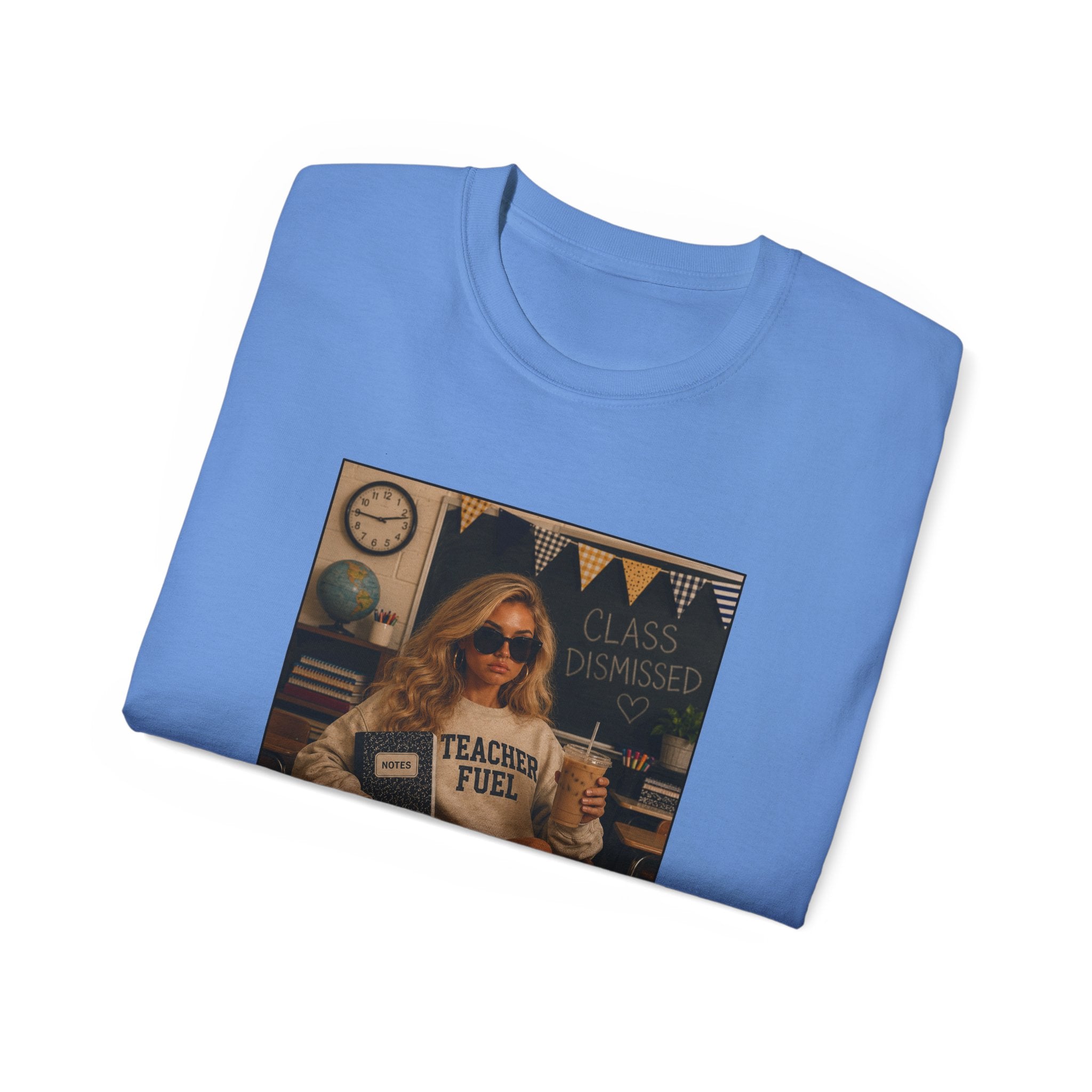 Back to Chaos Teacher Fuel T-Shirt — Funny Retro Classroom Shirt for Teachers