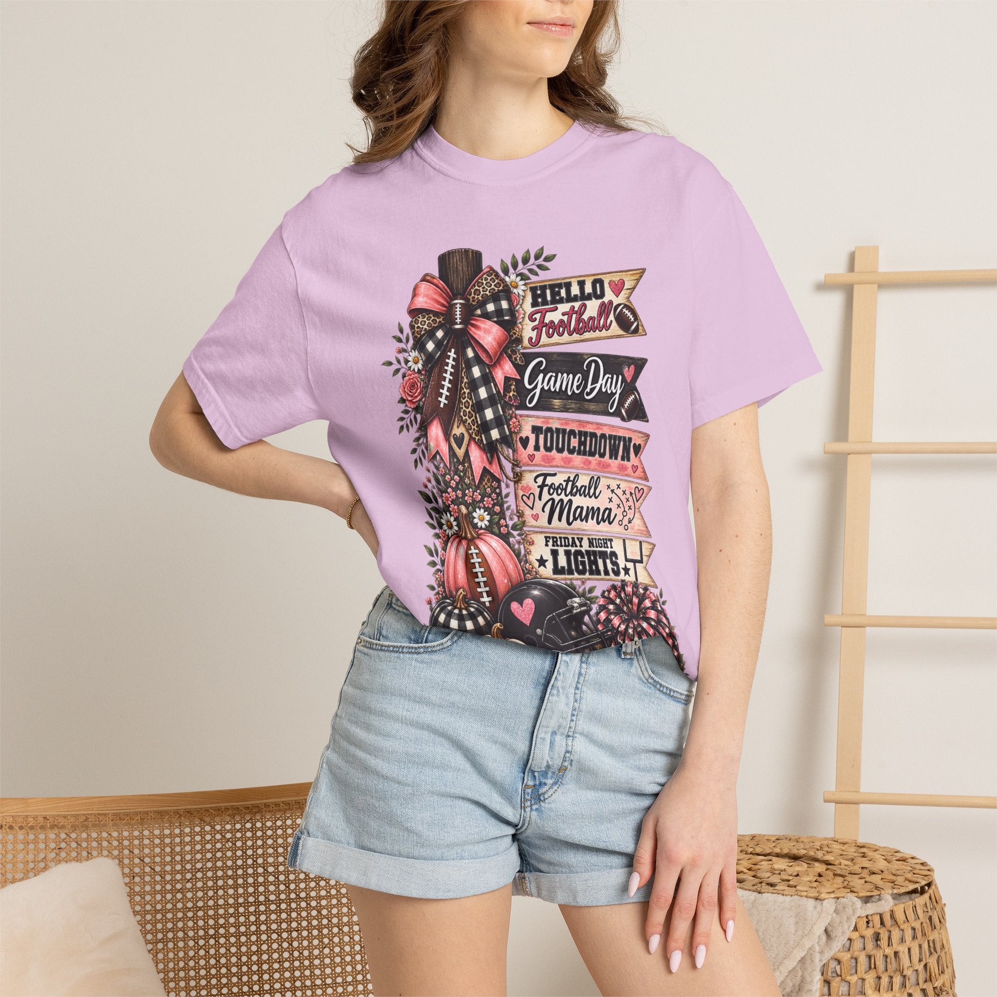 Football Mama Fall T-Shirt – Game Day Touchdown Pumpkins Design