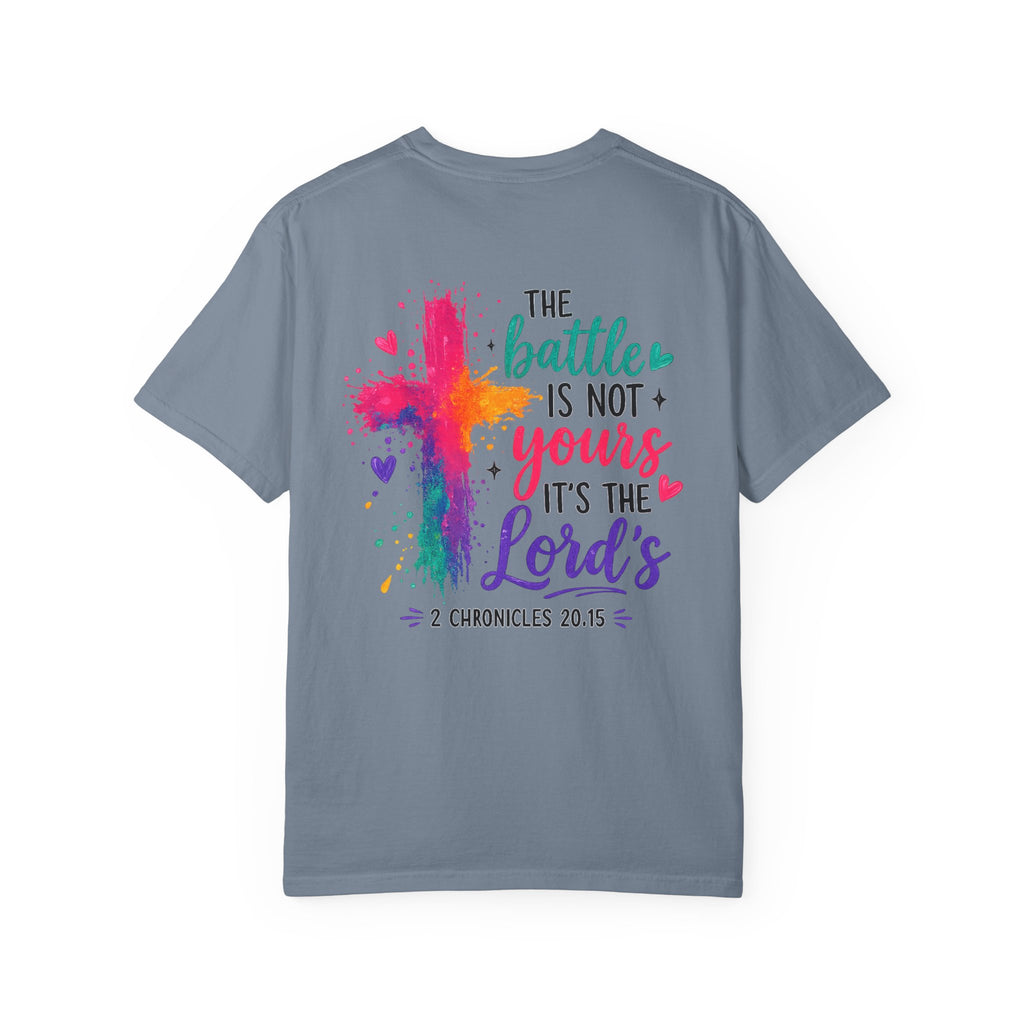 Christian Cross T-Shirt — “The Battle Is Not Yours, It’s the Lord’s” Scripture Tee