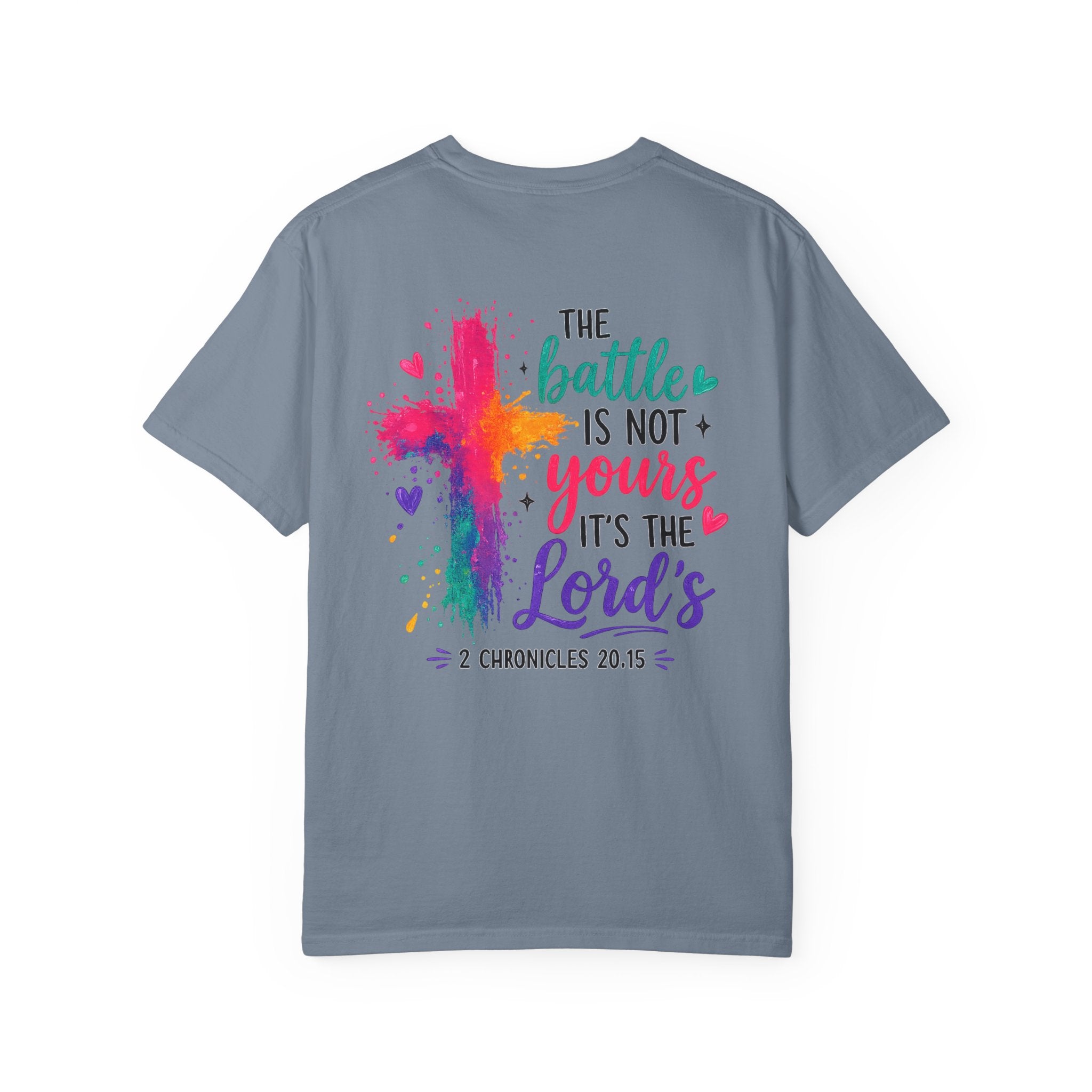 Christian Cross T-Shirt — “The Battle Is Not Yours, It’s the Lord’s” Scripture Tee