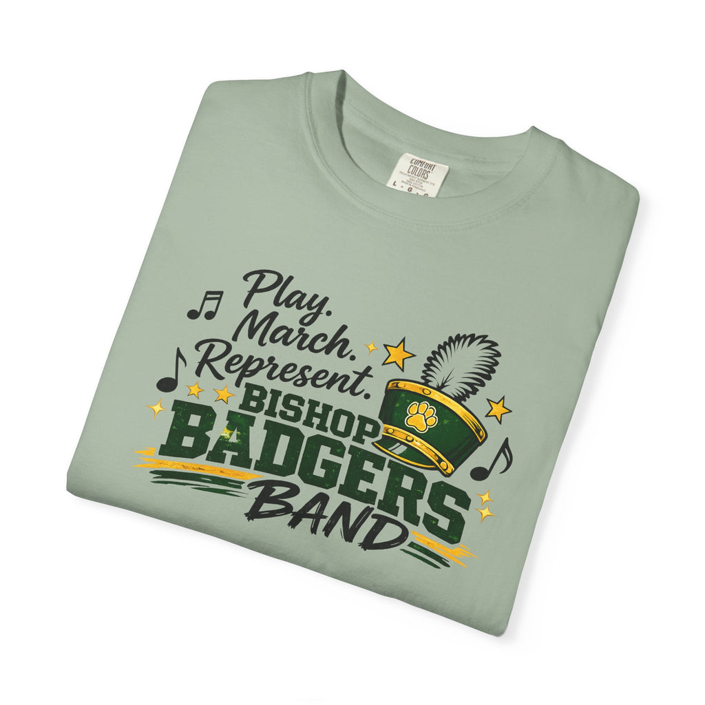 Badgers Band T‑Shirt — "Play March Represent" Bishop Badgers Marching Band Tee