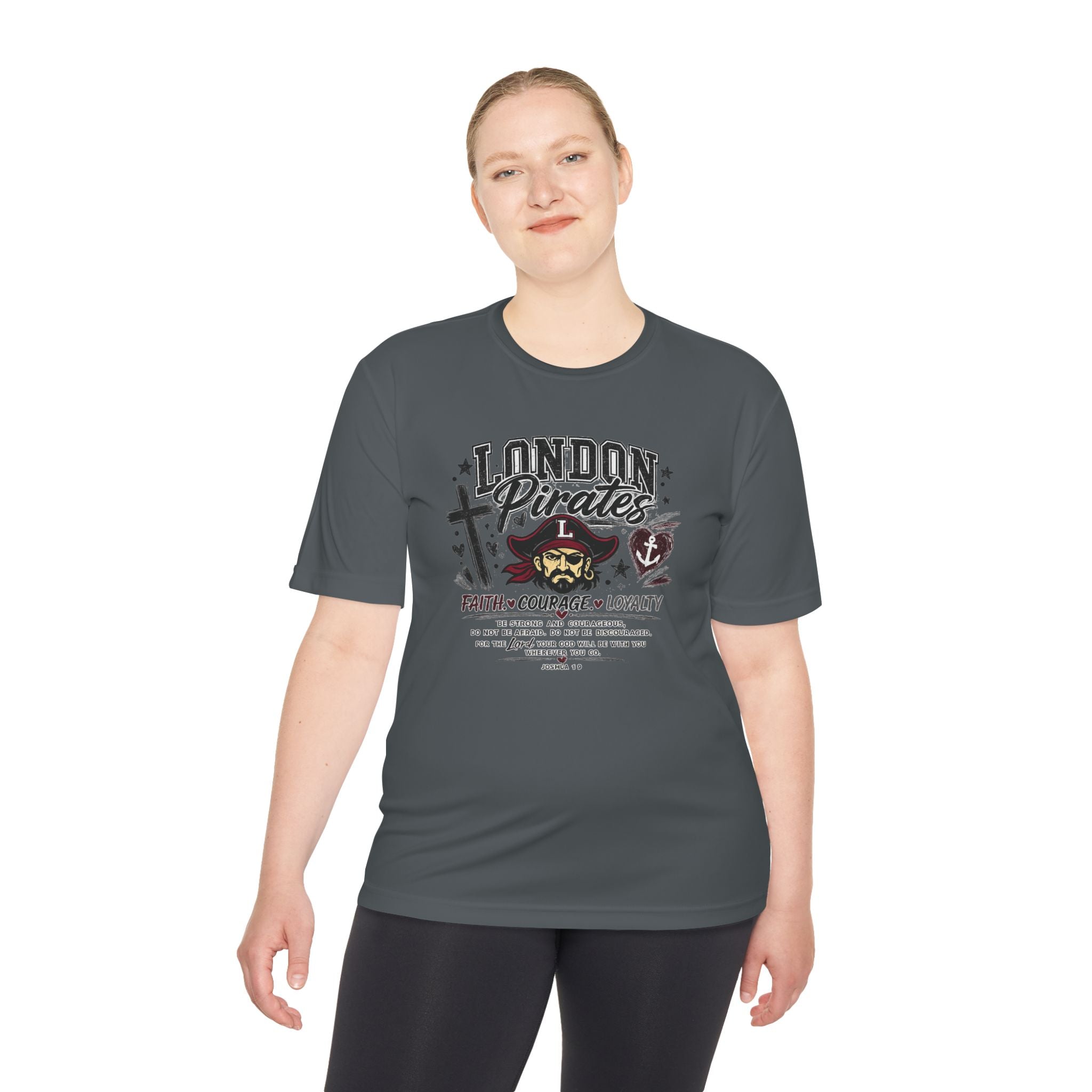 London Pirates Tee — Faith Courage Loyalty Moisture-Wicking Shirt