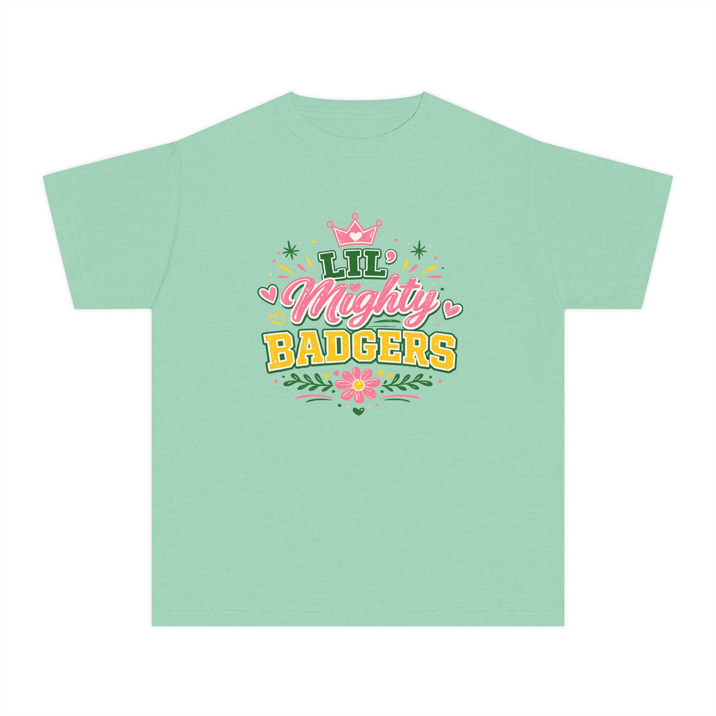 Youth Tee — "Lil Mighty Badgers" Cute Team Shirt (Girls)