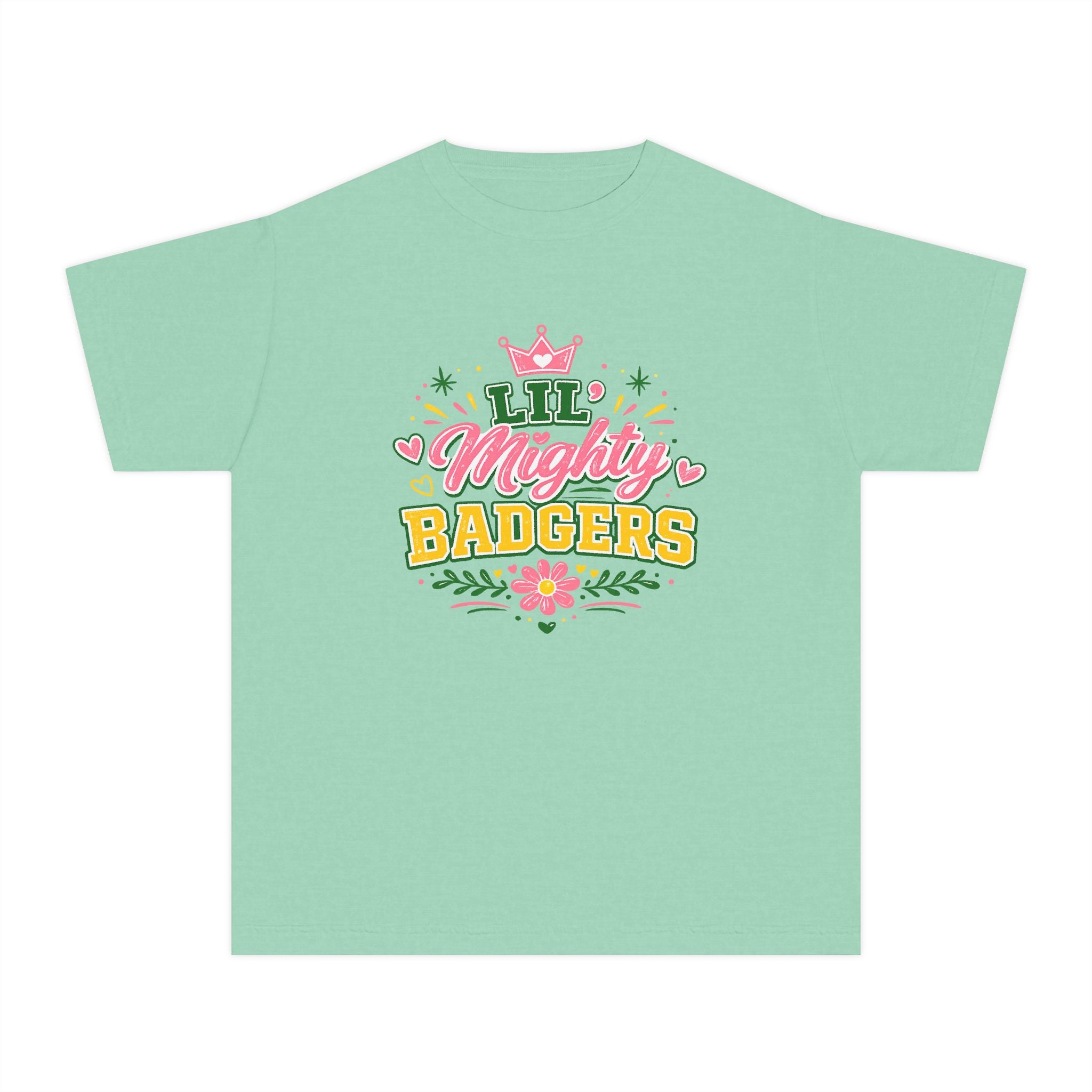 Youth Tee — "Lil Mighty Badgers" Cute Team Shirt (Girls)