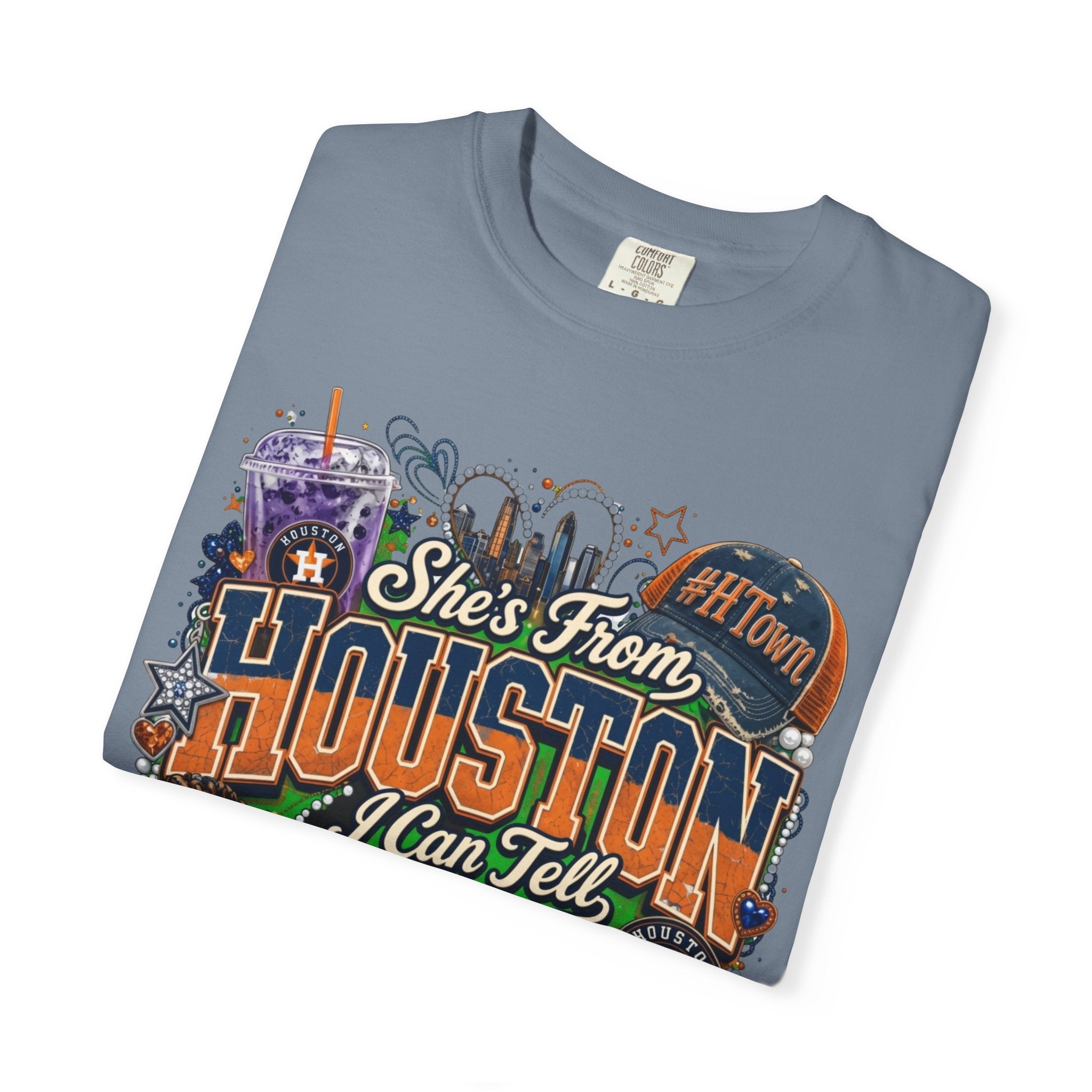 She's From Houston I Can Tell T-Shirt — Houston City Retro Graphic Tee