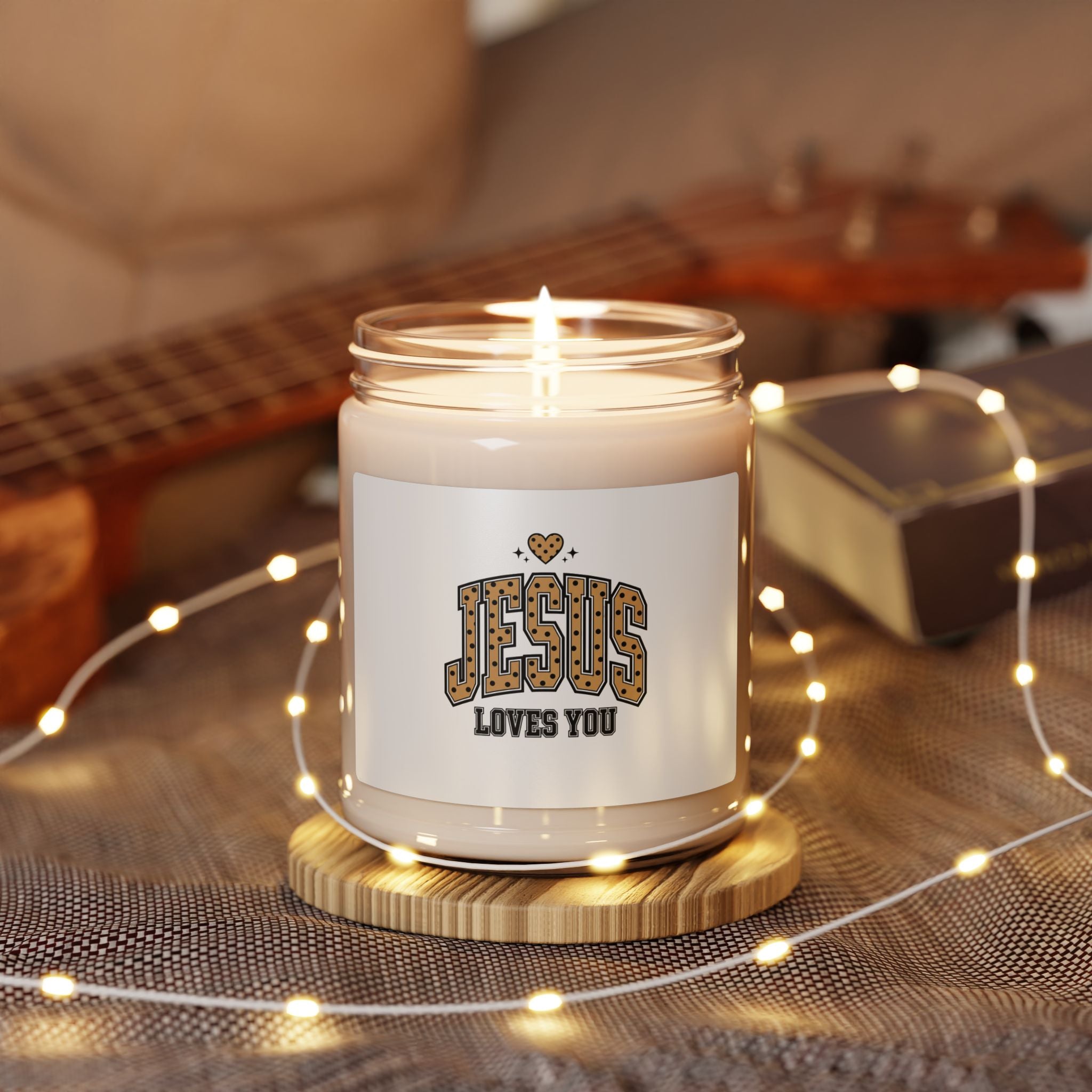 Polka Dot Retro Script Candle | Soy Jar Candle