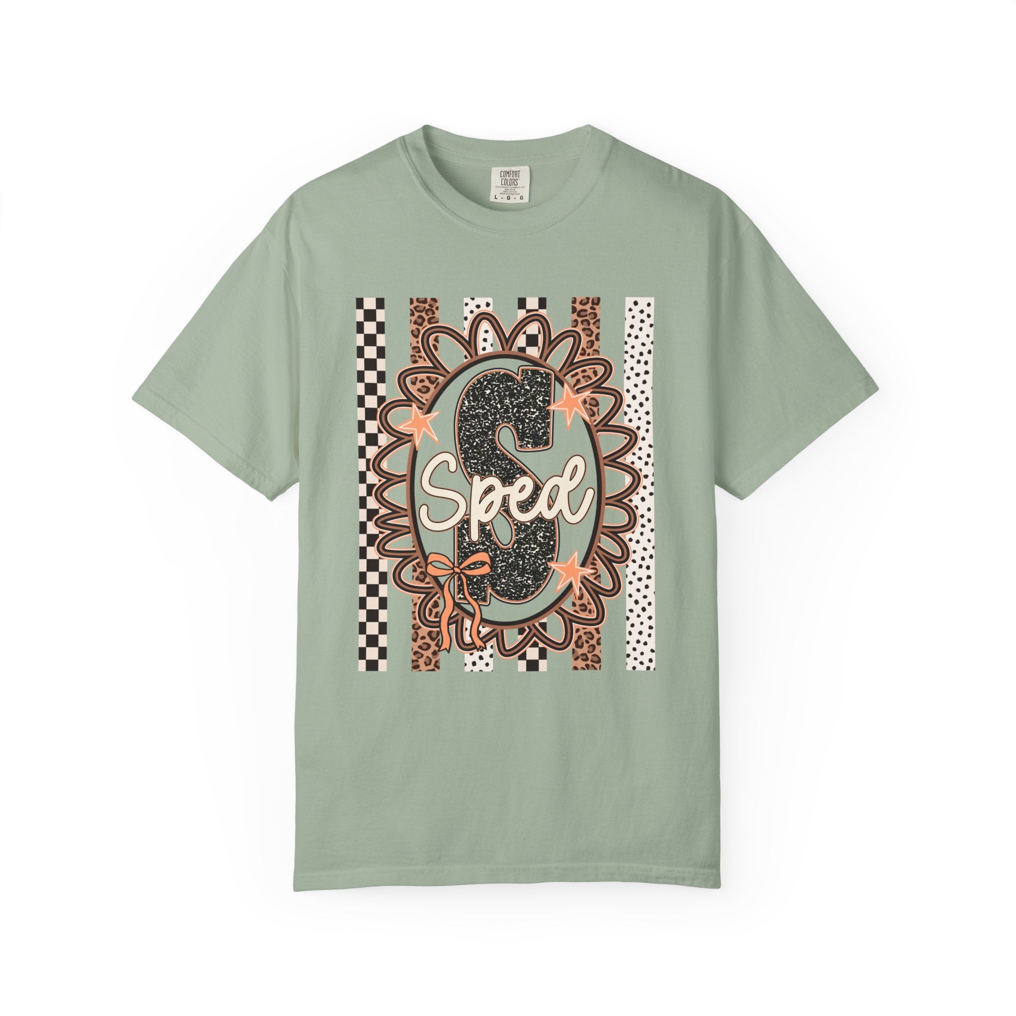 Speed S Graphic Tee — Vintage Leopard Floral Checkerboard Design