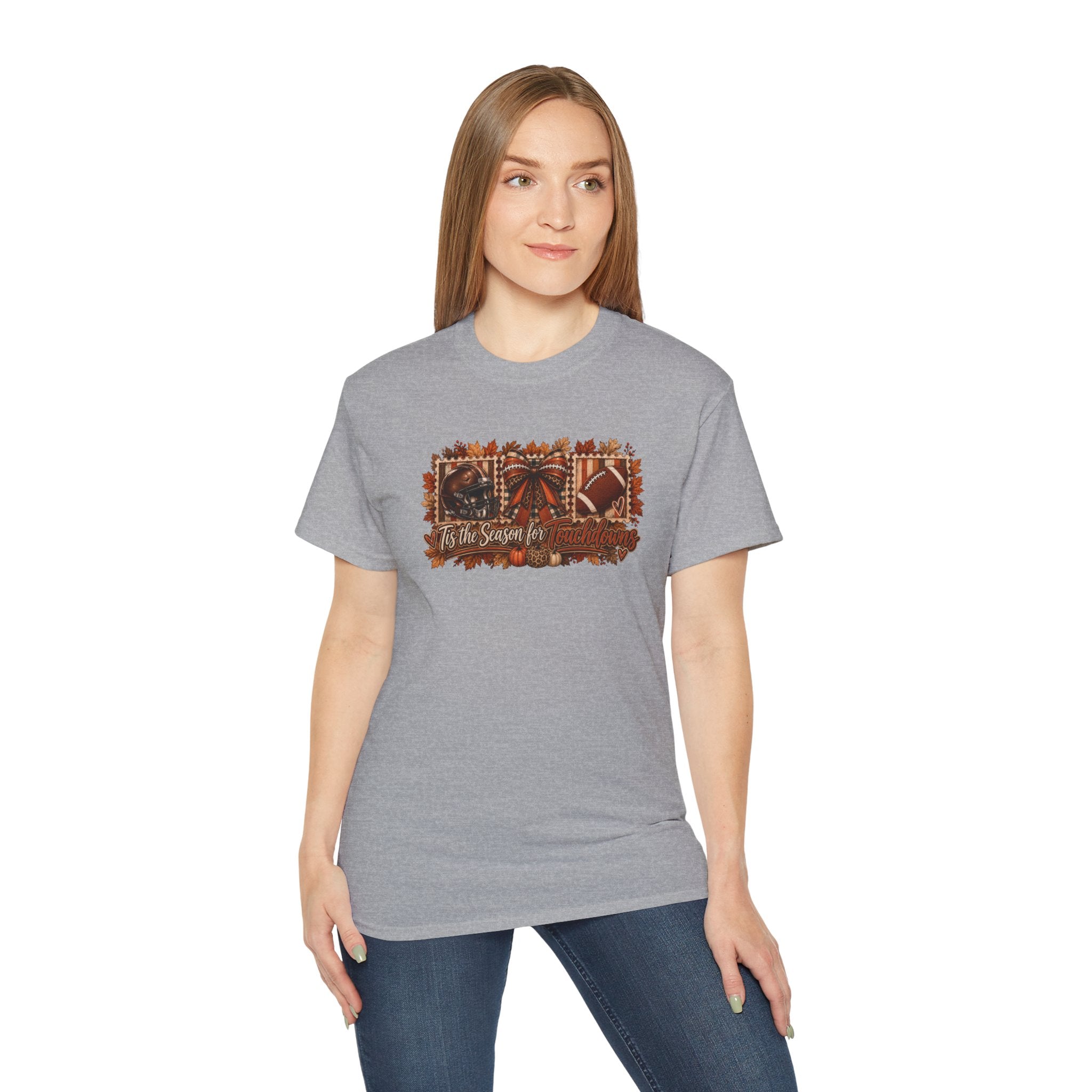 Fall Football & Pumpkins Tee — "Tis the Season" Autumn Graphic Shirt