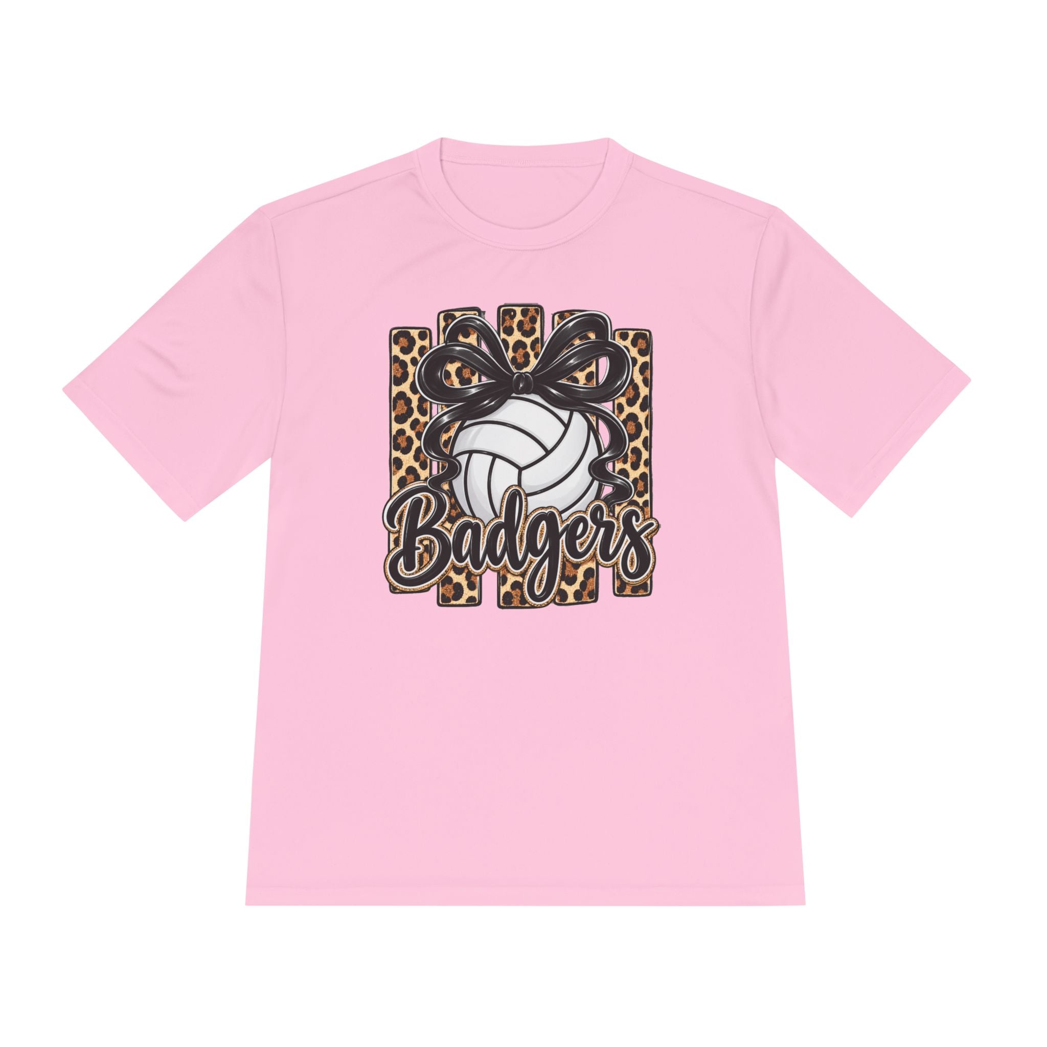 Badgers Leopard Volleyball Tee — Moisture-Wicking Athletic Shirt