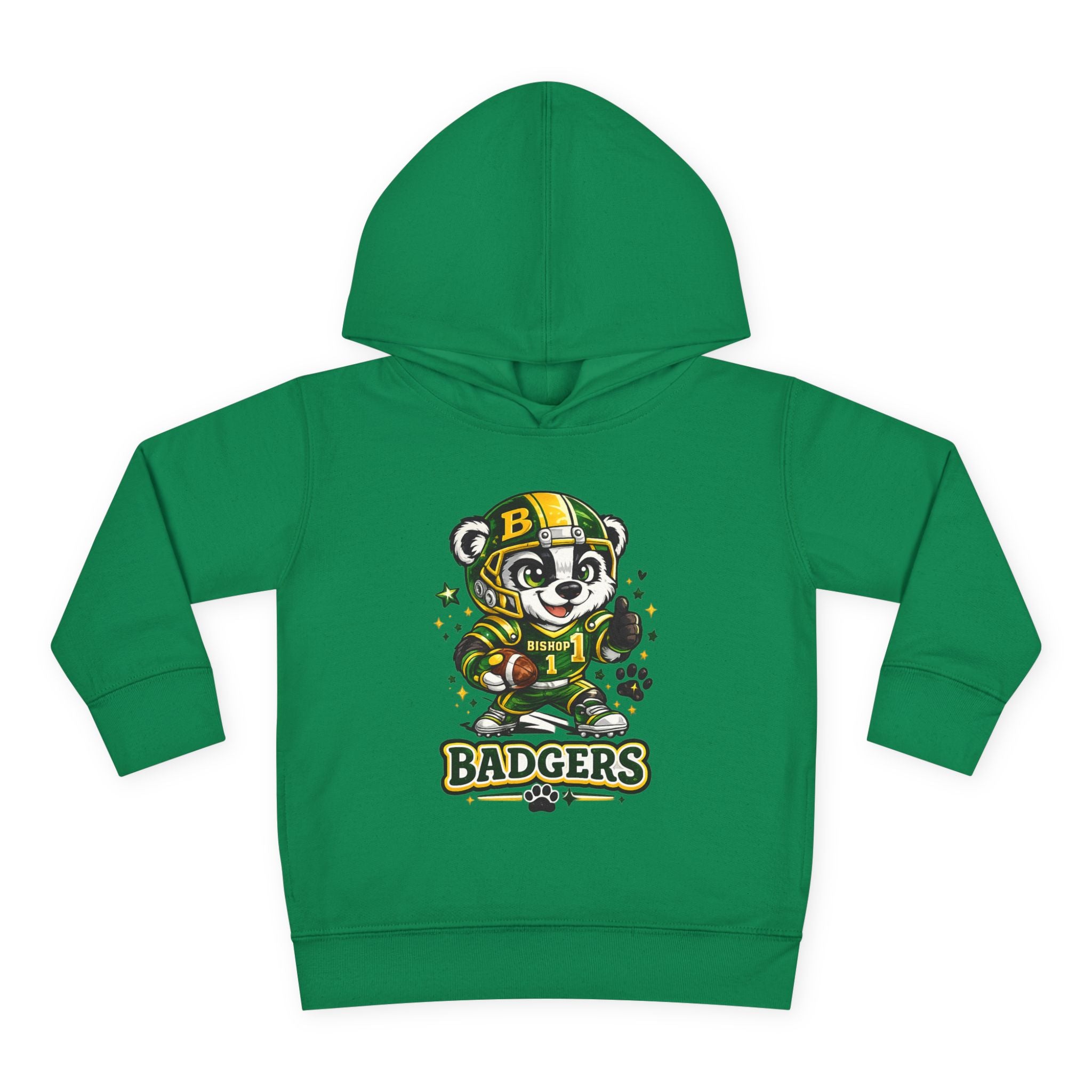 Toddler Hoodie — Cute Badger Mascot Football Pullover