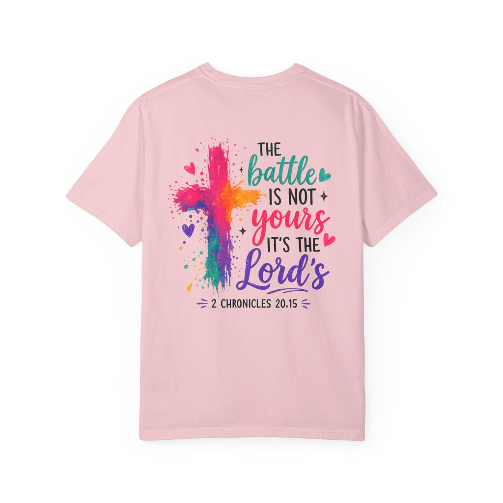 Christian Cross T-Shirt — “The Battle Is Not Yours, It’s the Lord’s” Scripture Tee