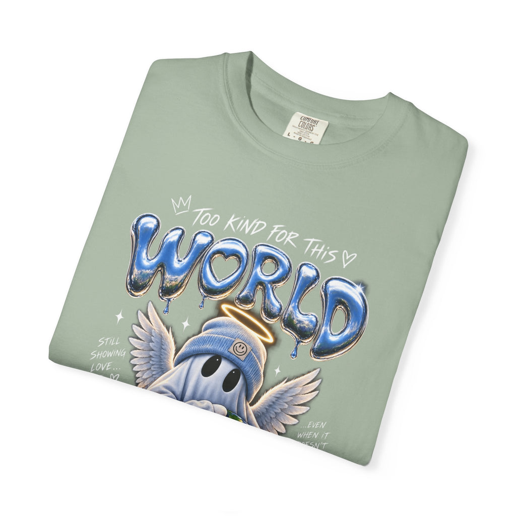 World Guardian Graphic Tee — Angel Skull Holding Earth Casual T-Shirt