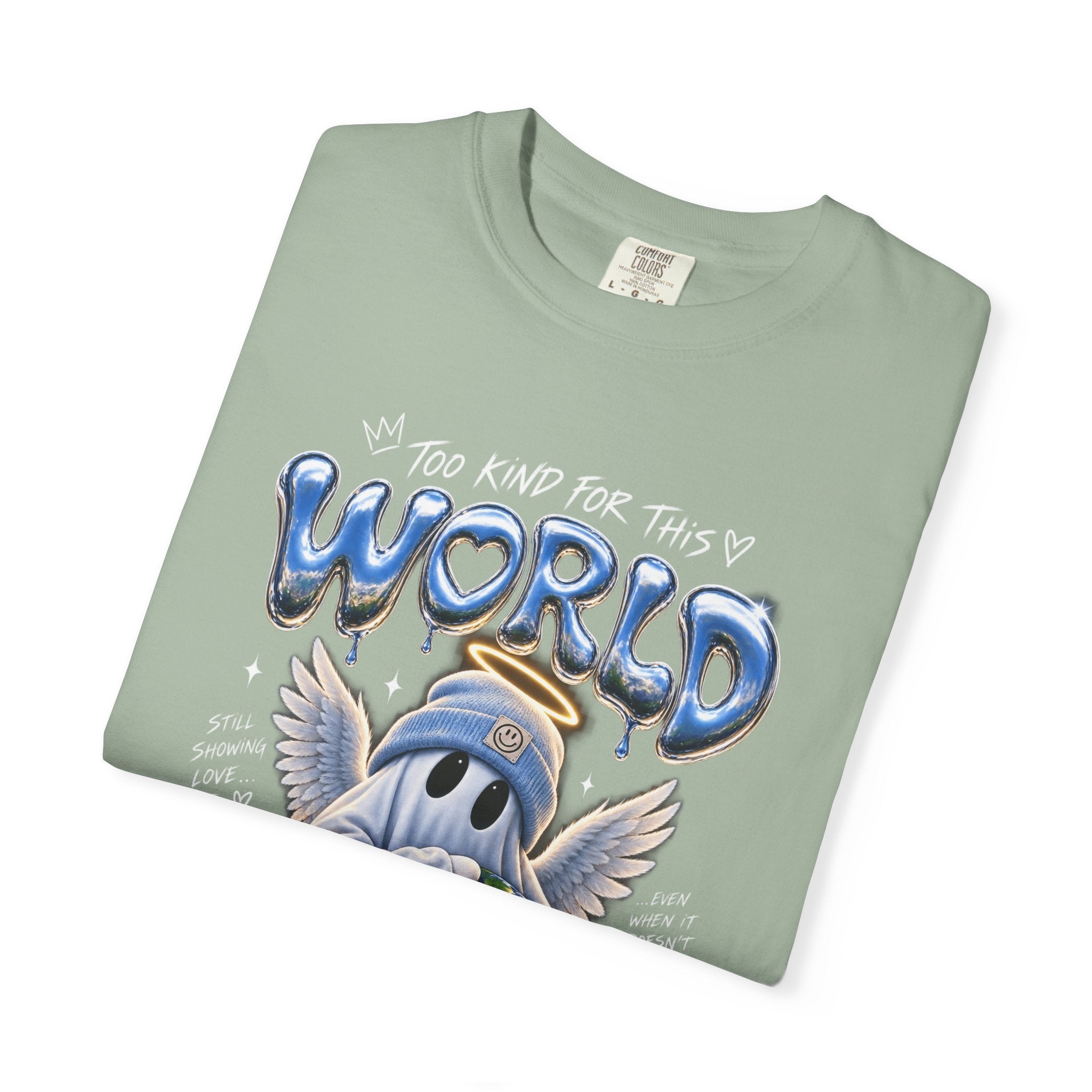 World Guardian Graphic Tee — Angel Skull Holding Earth Casual T-Shirt