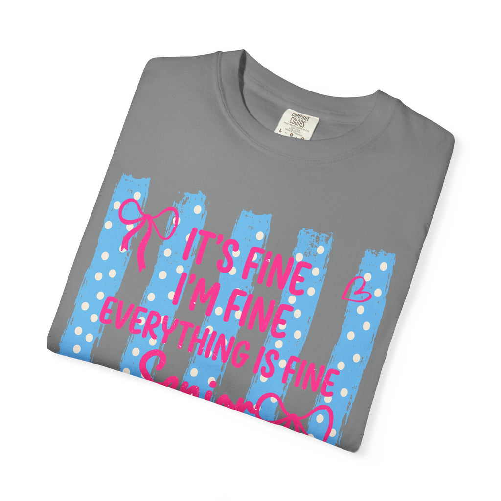 Senior Mom Class of 2027 T-Shirt — "It's Fine I'm Fine Everything Is Fine"