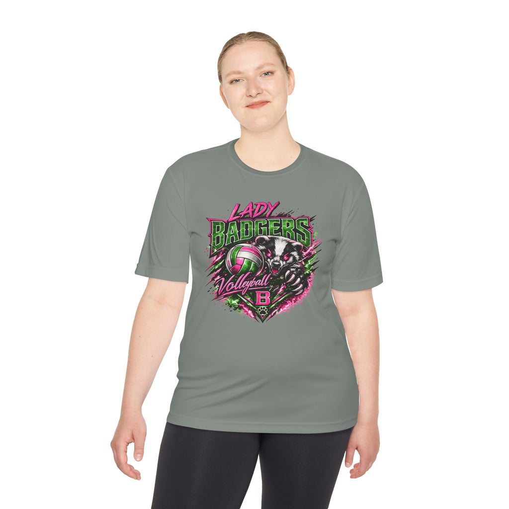 Lady Badgers Volleyball Graphic Tee — Team Spirit Moisture-Wicking Shirt