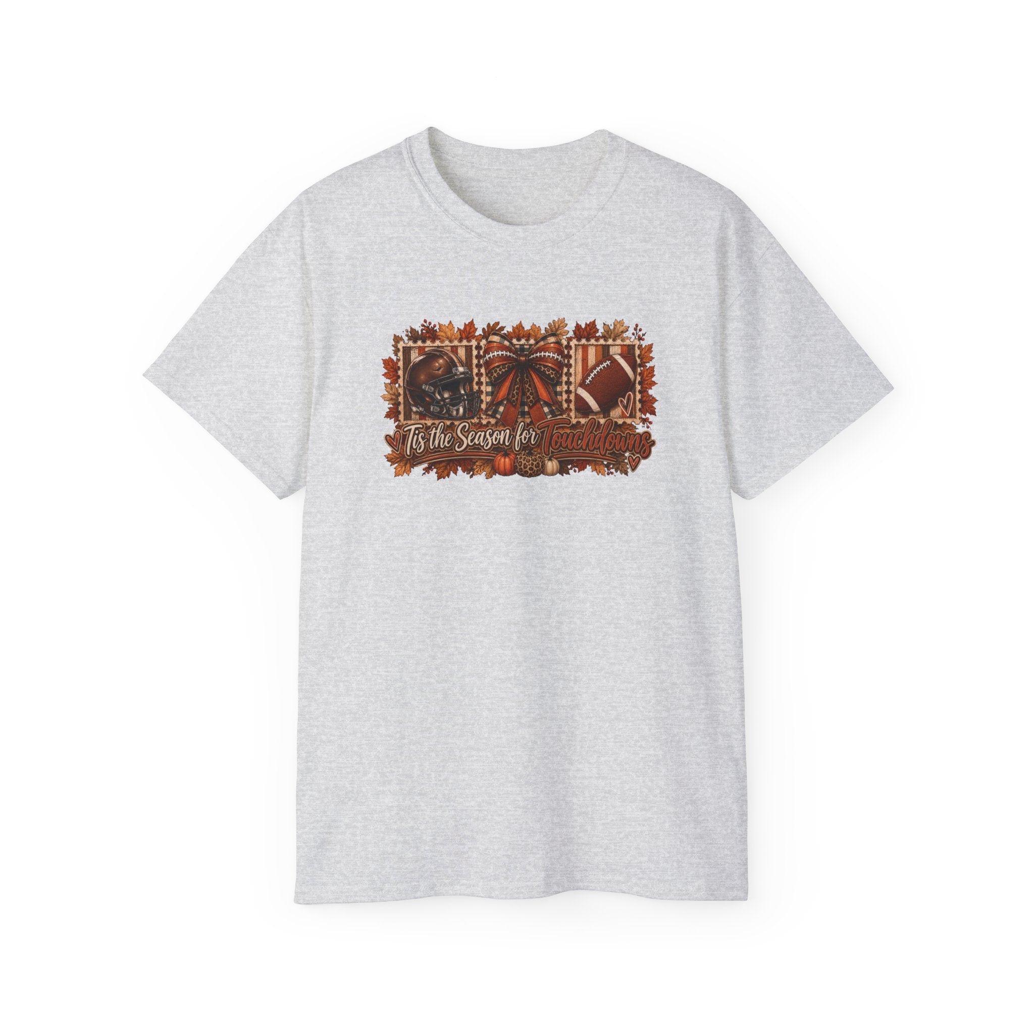 Fall Football & Pumpkins Tee — "Tis the Season" Autumn Graphic Shirt