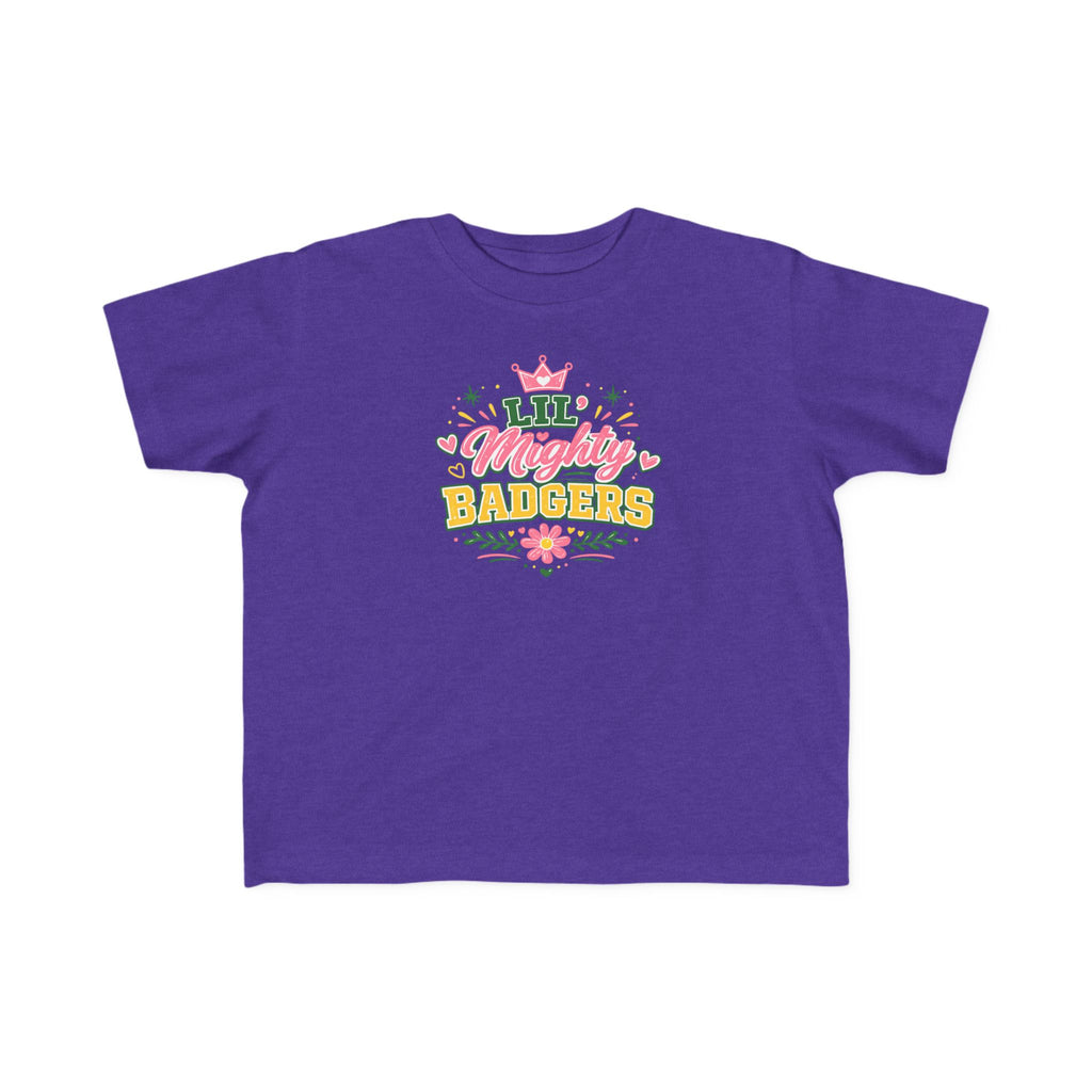 Toddler Tee — 'Lil Mighty Badger' Cute Floral Graphic