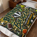 Bishop Badgers Sports Velveteen Plush Blanket – School Pride Multi-Sport Design