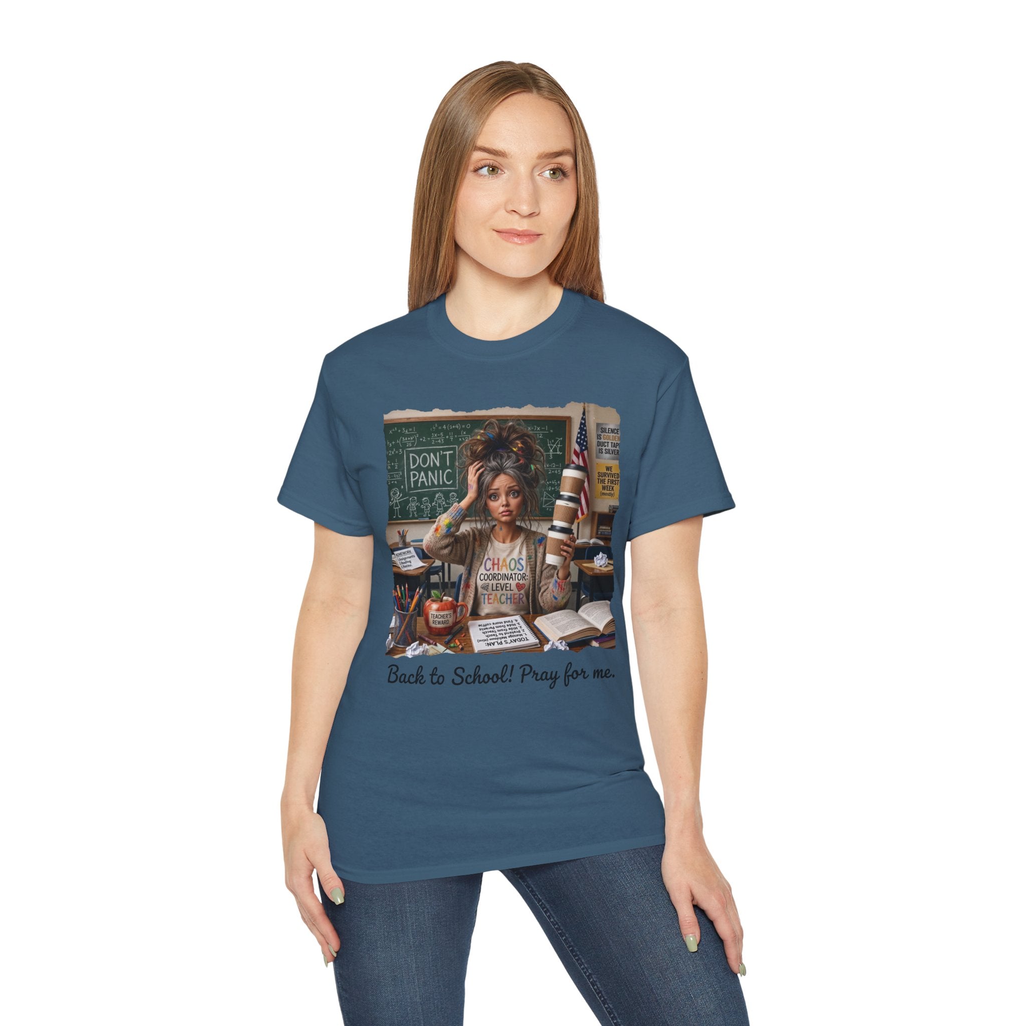 Back to School Tee — “Back to School! Pray for me.” Teacher Student Funny Graphic T‑Shirt
