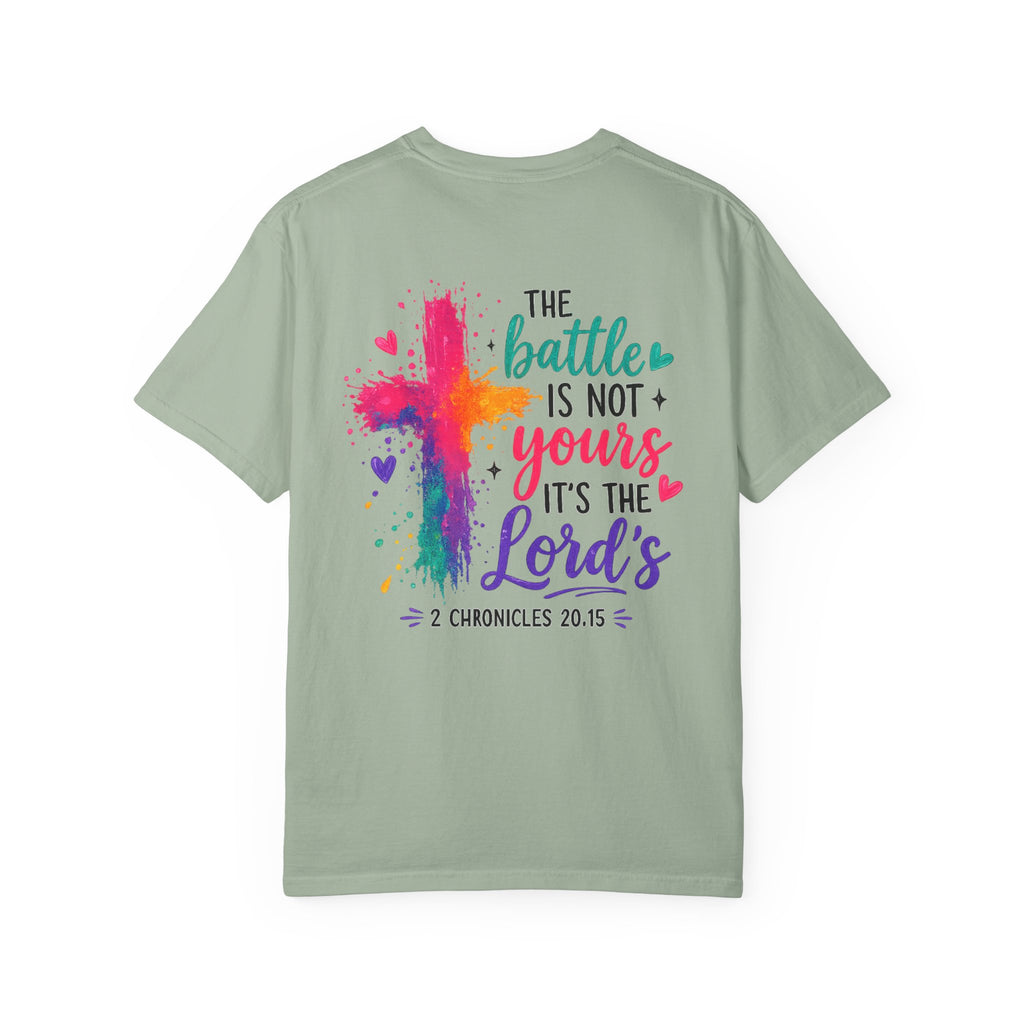 Christian Cross T-Shirt — “The Battle Is Not Yours, It’s the Lord’s” Scripture Tee
