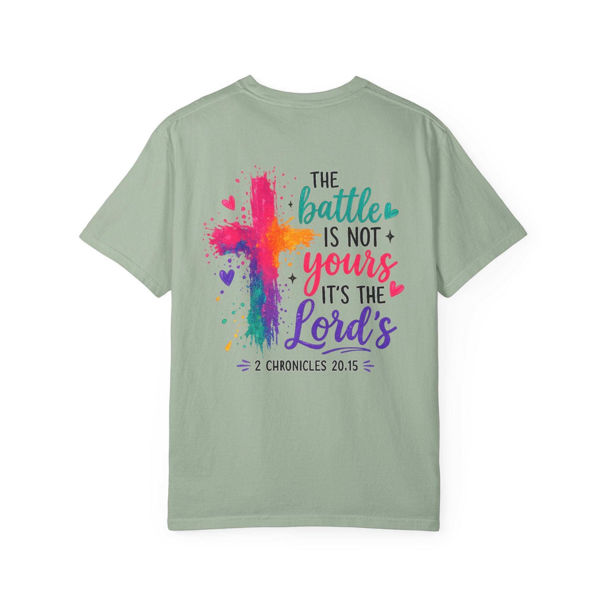 Christian Cross T-Shirt — “The Battle Is Not Yours, It’s the Lord’s” Scripture Tee