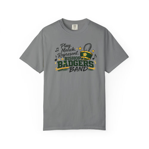 Badgers Band T‑Shirt — "Play March Represent" Bishop Badgers Marching Band Tee
