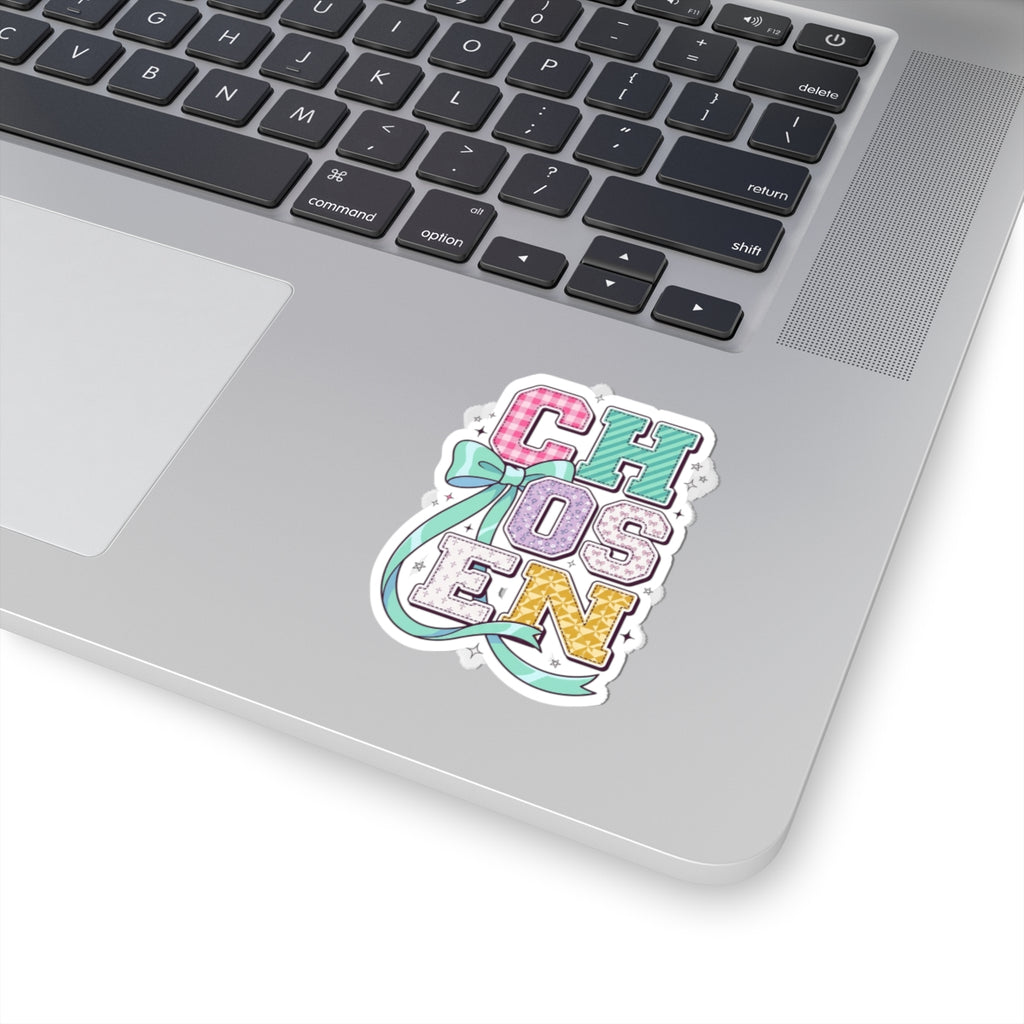 Chosen Sticker | Christian faith decal, playful colorful scripture style